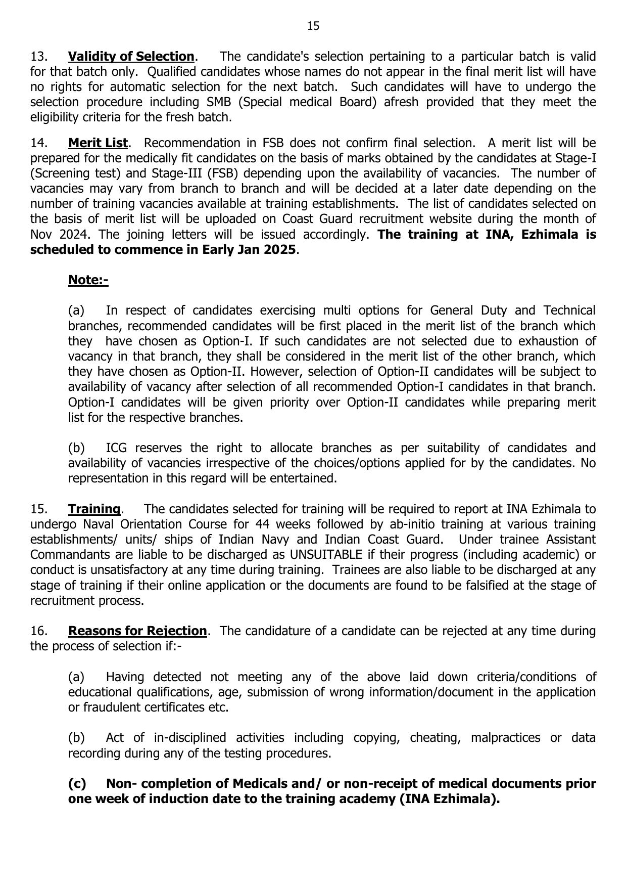 Indian Coast Guard (ICG) Assistant Commandant Recruitment 2024 - Page 15