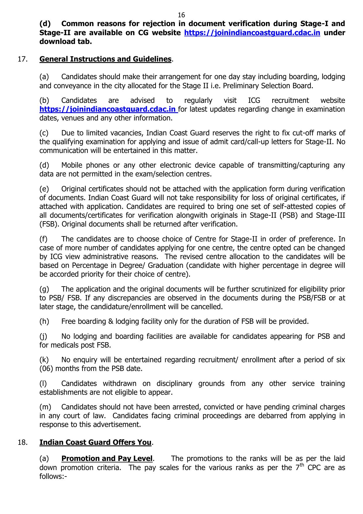 Indian Coast Guard (ICG) Assistant Commandant Recruitment 2024 - Page 16