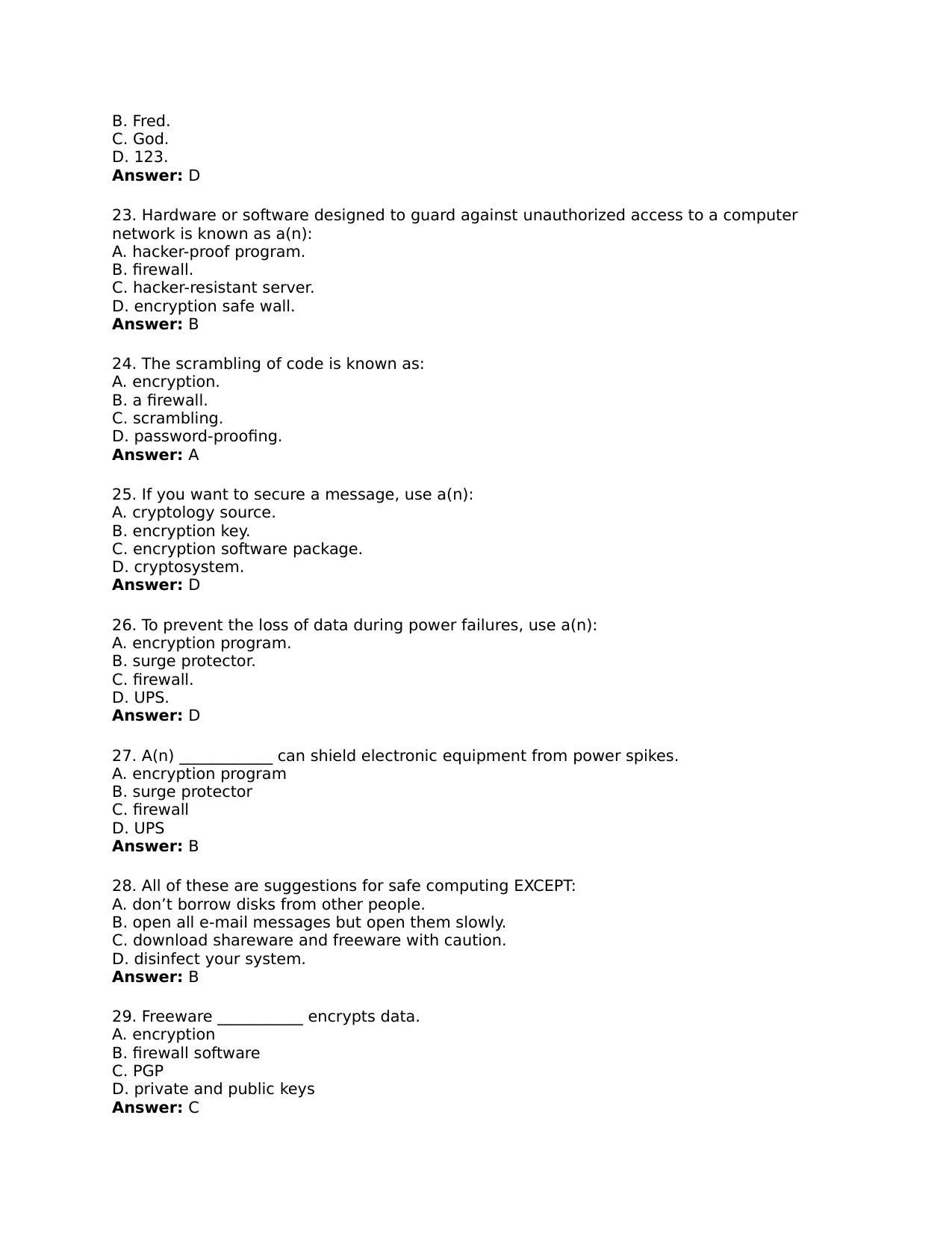 Odisha Junior Clerk Computer General Awareness Question Paper - Page 4