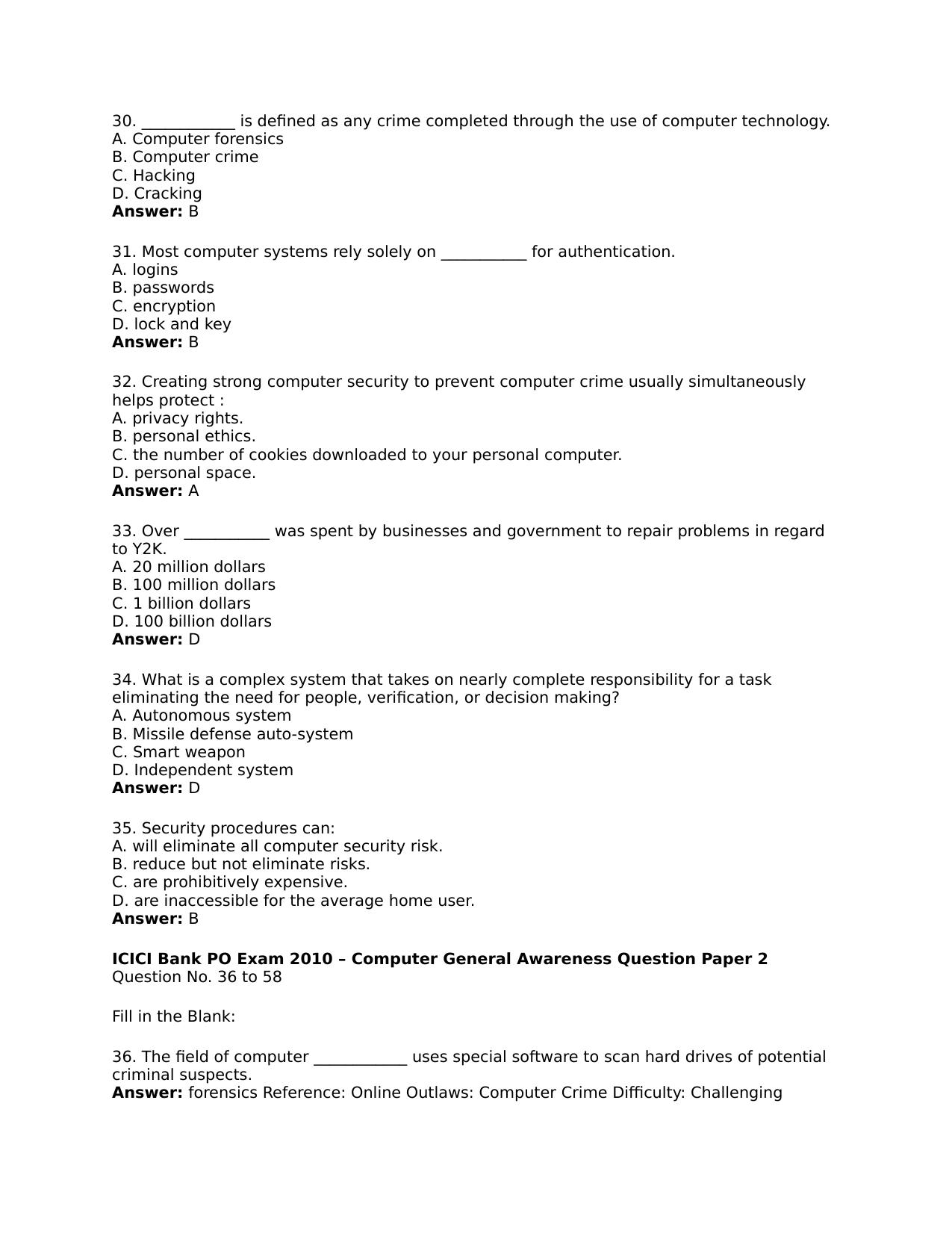 Odisha Junior Clerk Computer General Awareness Question Paper - Page 5