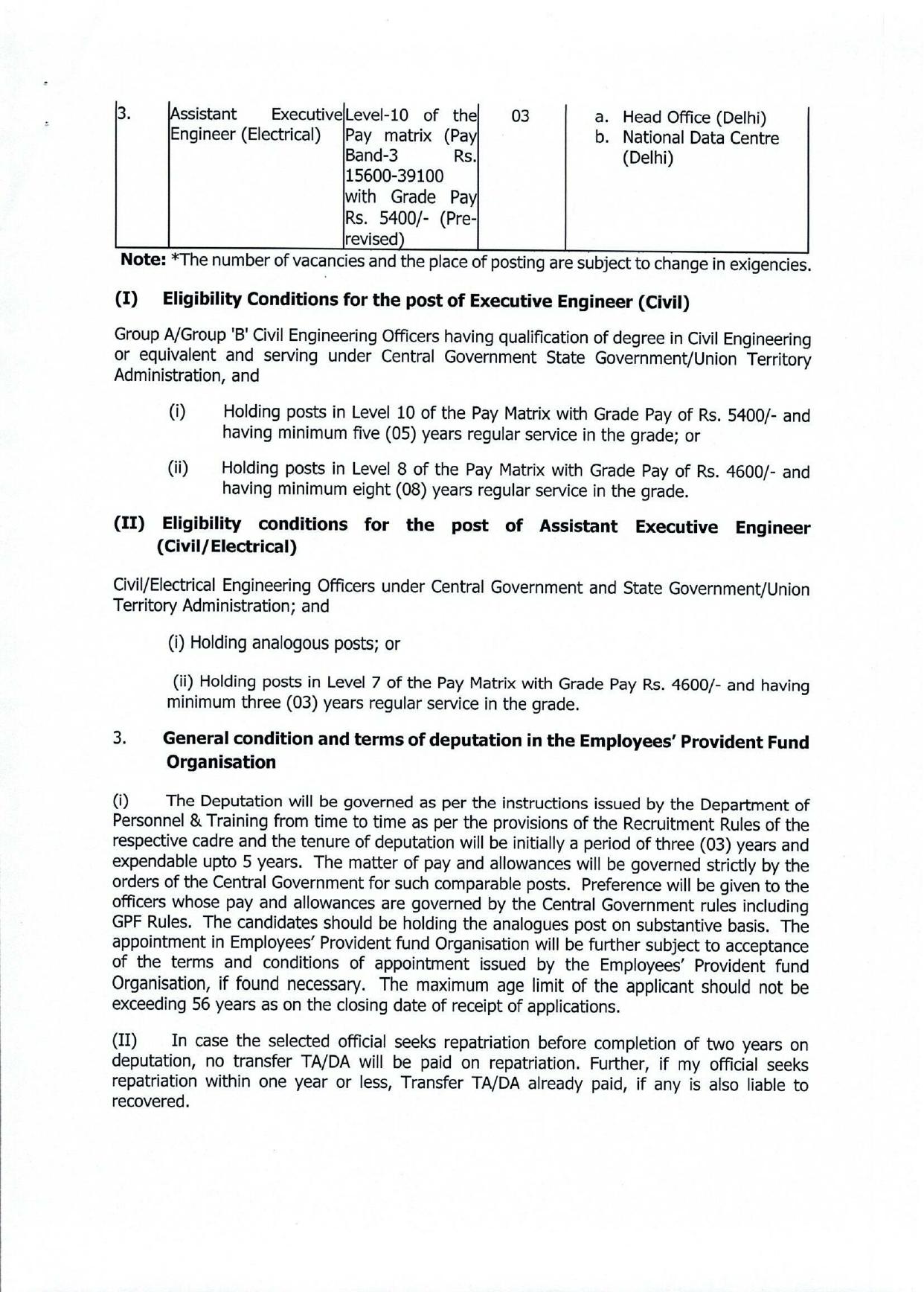 EPFO Executive Engineer, Assistant Executive Engineer Recruitment 2023 - Page 1