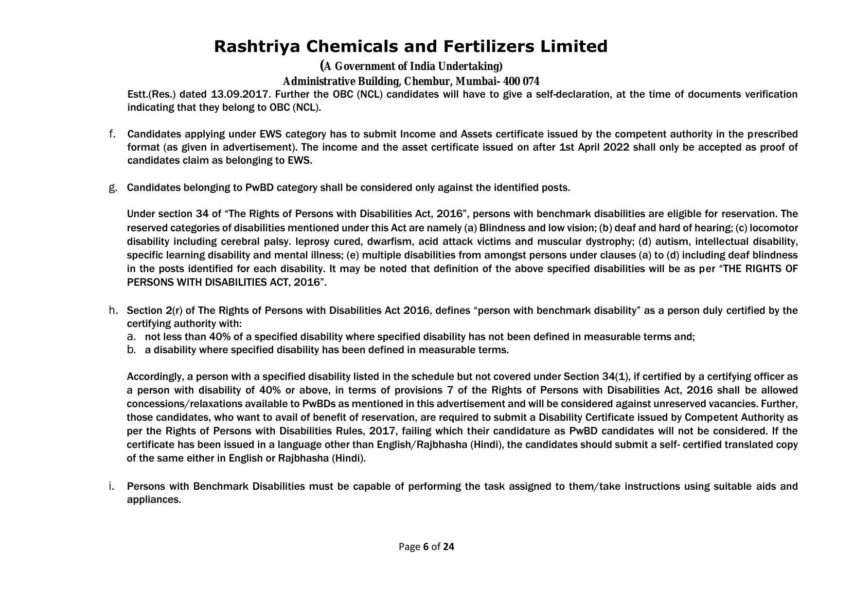 Rashtriya Chemicals & Fertilizers Limited Invites Application for 18 Officer (Marketing) Recruitment 2023 - Page 15