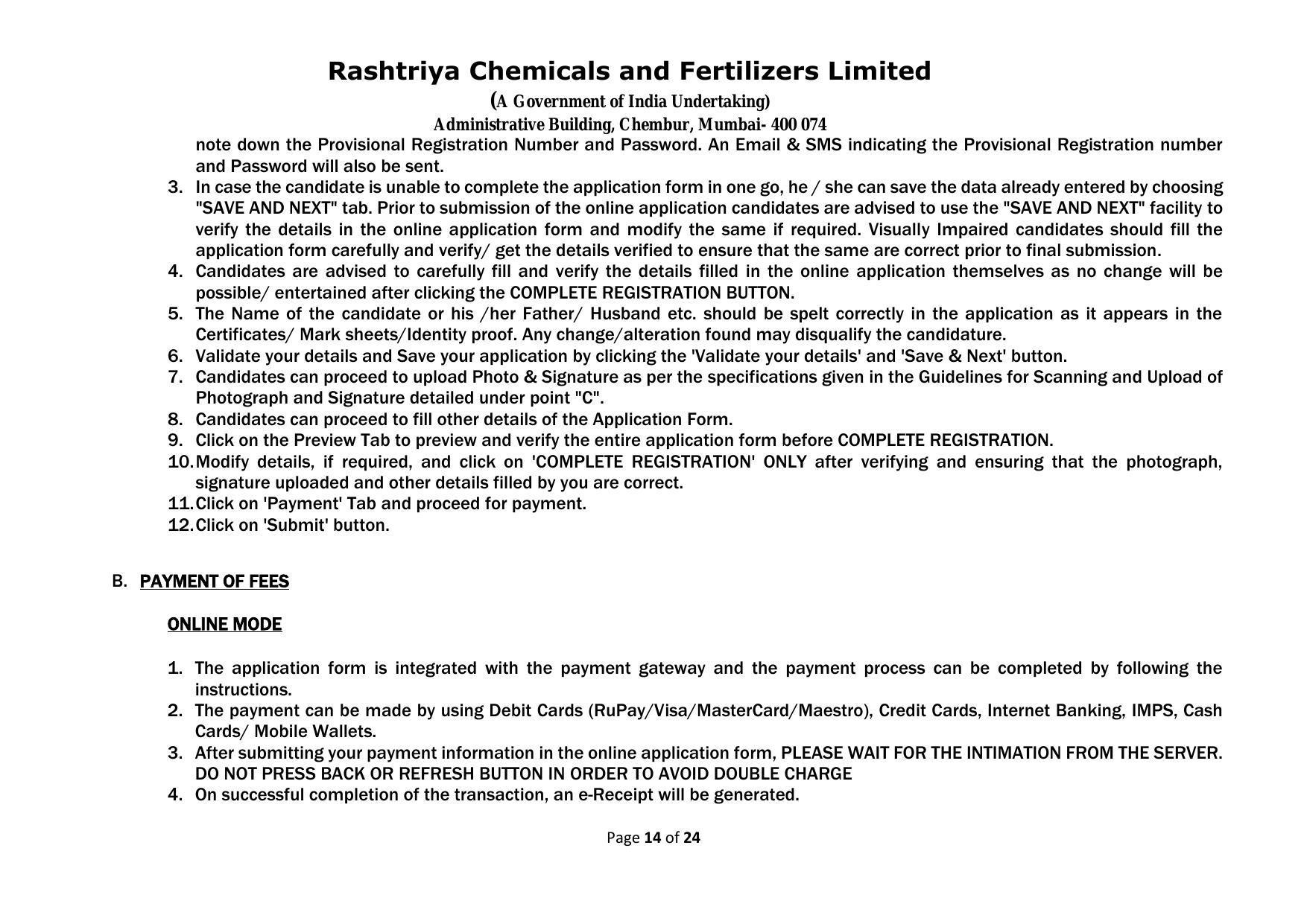Rashtriya Chemicals & Fertilizers Limited Invites Application for 18 Officer (Marketing) Recruitment 2023 - Page 19