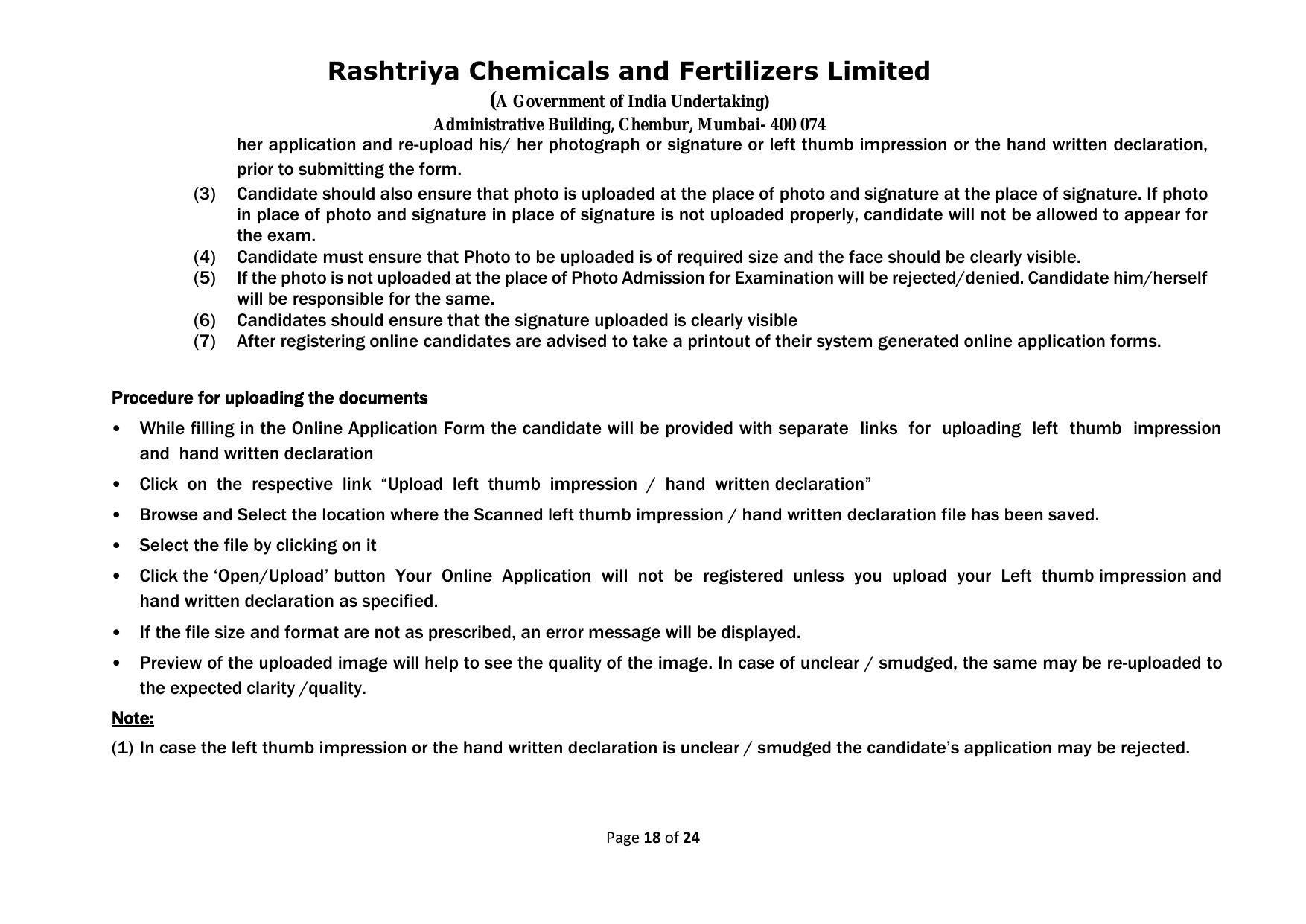 Rashtriya Chemicals & Fertilizers Limited Invites Application for 18 Officer (Marketing) Recruitment 2023 - Page 20