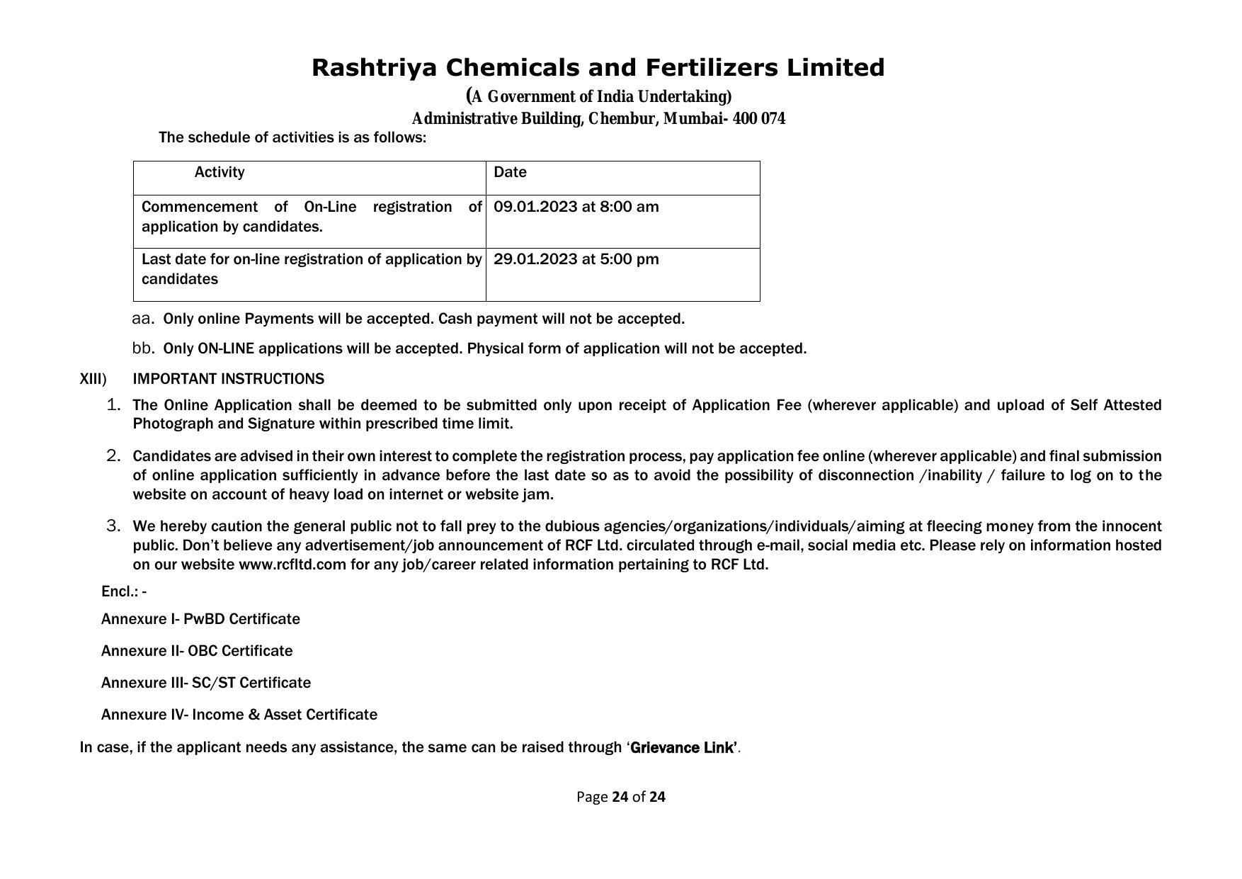 Rashtriya Chemicals & Fertilizers Limited Invites Application for 18 Officer (Marketing) Recruitment 2023 - Page 3