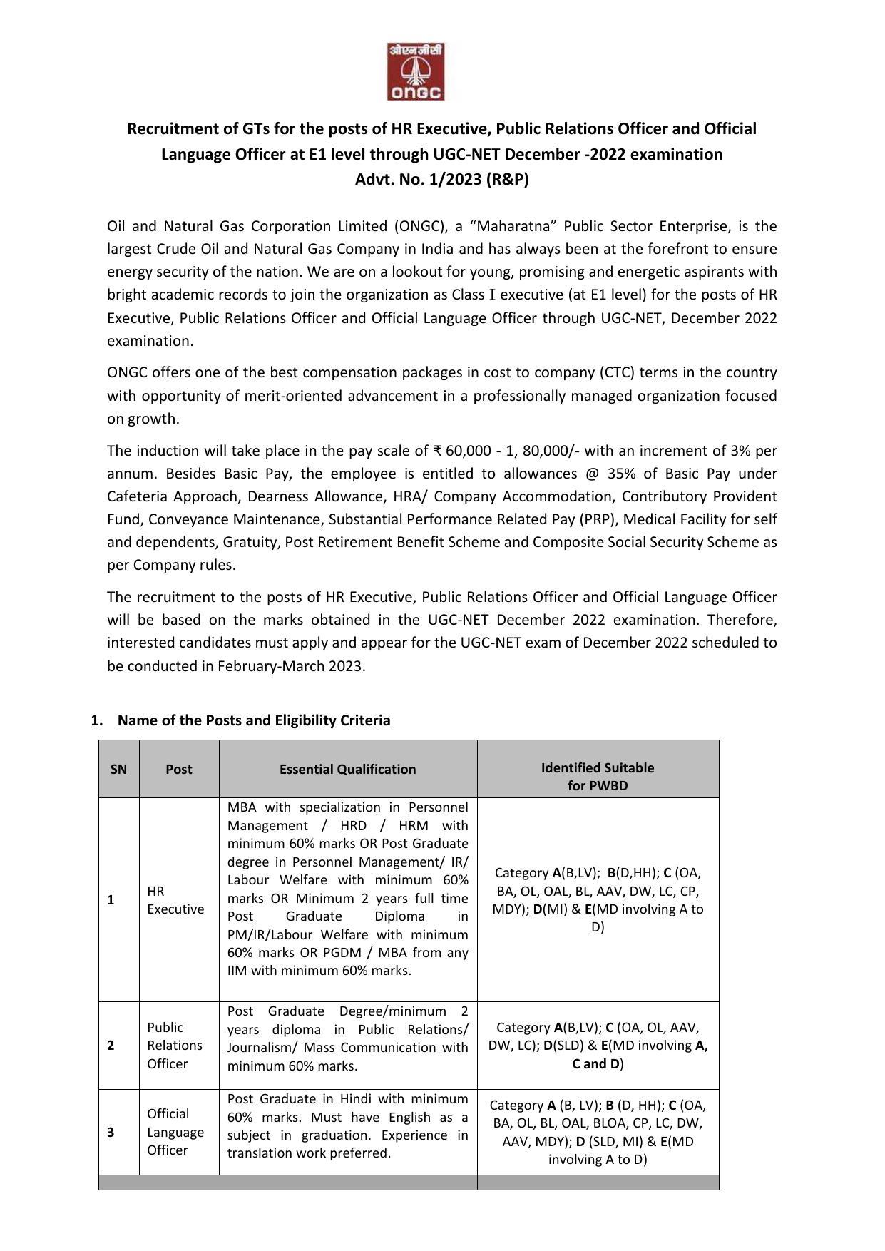 Oil and Natural Gas Corporation (ONGC) Invites Application for HR Executive, Public Relations Officer, More Vacancies Recruitment 2023 - Page 3