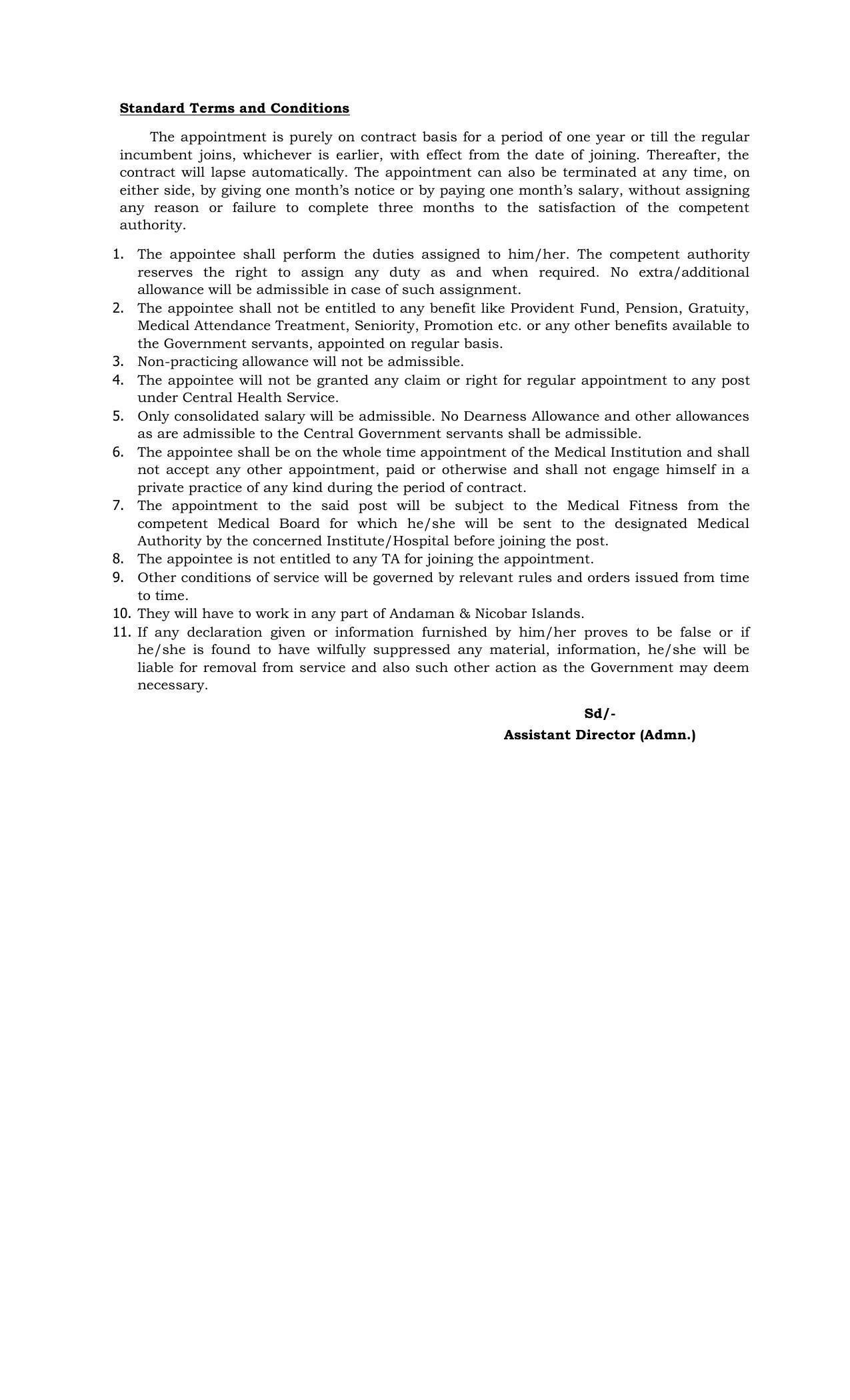 Andaman & Nicobar Administration Invites Application for 21 Specialist Recruitment 2022 - Page 1
