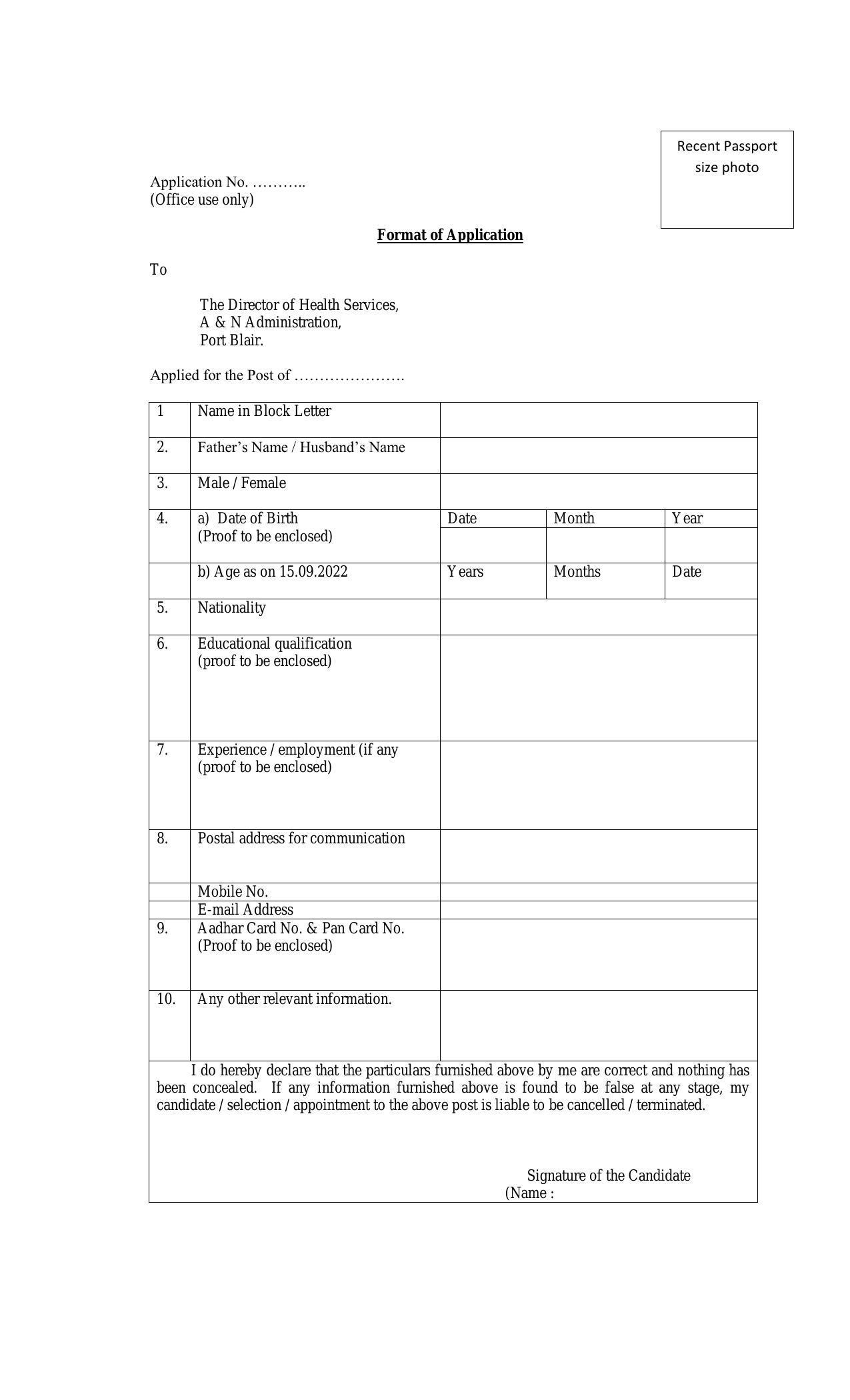 Andaman & Nicobar Administration Invites Application for 21 Specialist Recruitment 2022 - Page 2