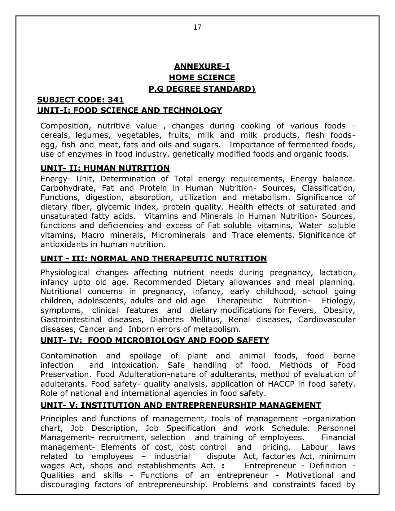 TNPSC Syllabus For Assistant Director Exam Paper I - Page 1