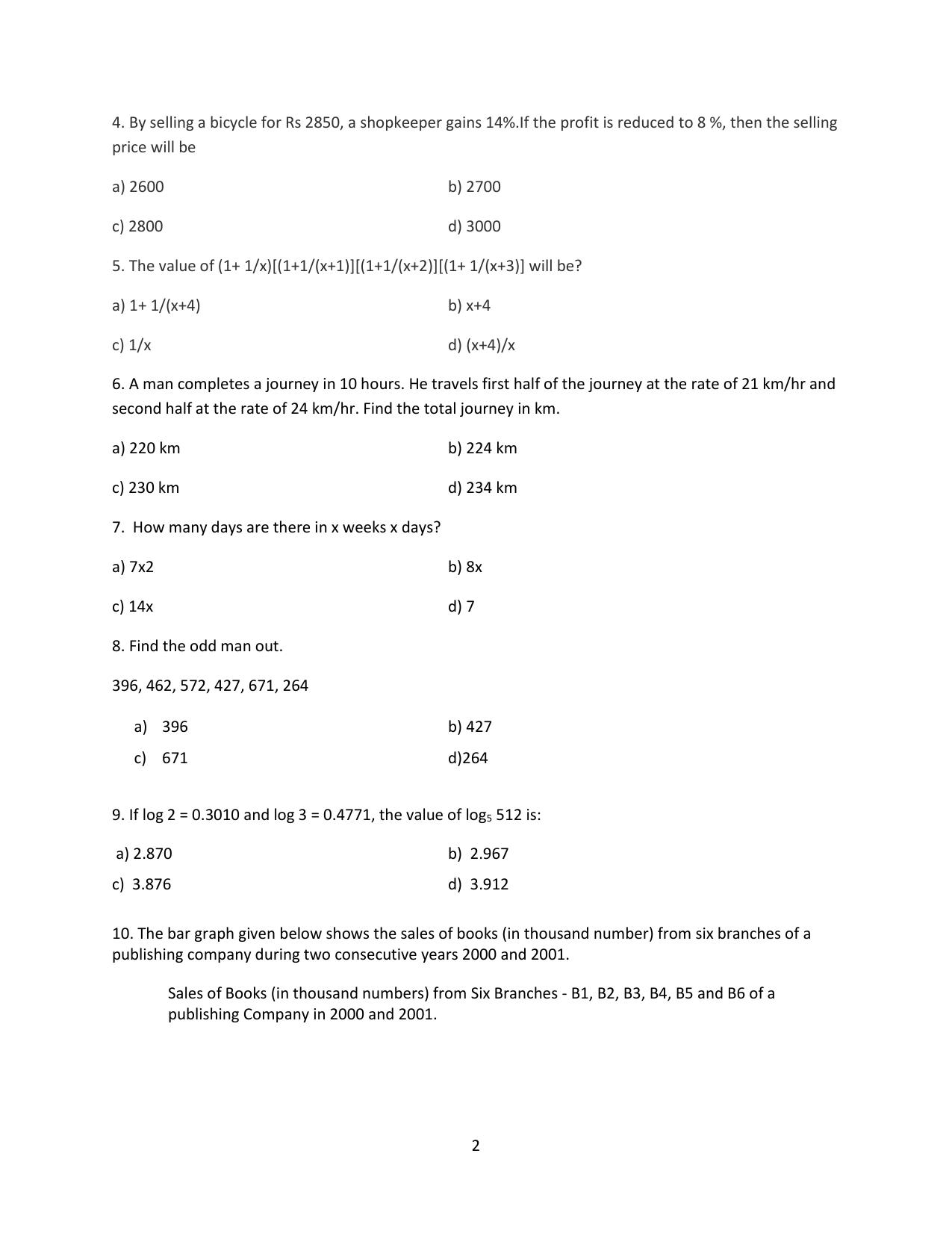 Question Paper of Education Assistant ‘A’ - Page 2