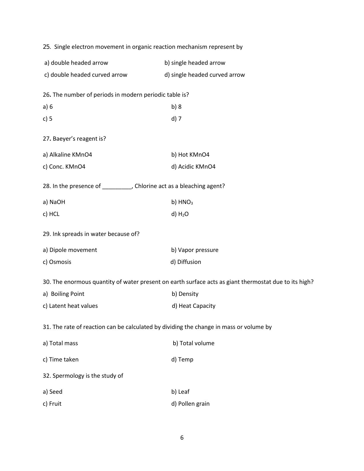 Question Paper of Education Assistant ‘A’ - Page 6