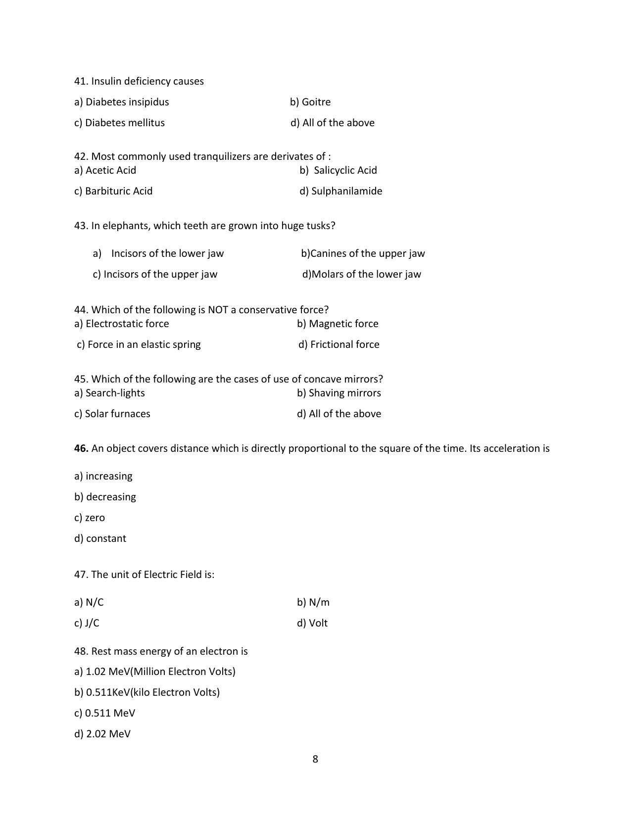Question Paper of Education Assistant ‘A’ - Page 8