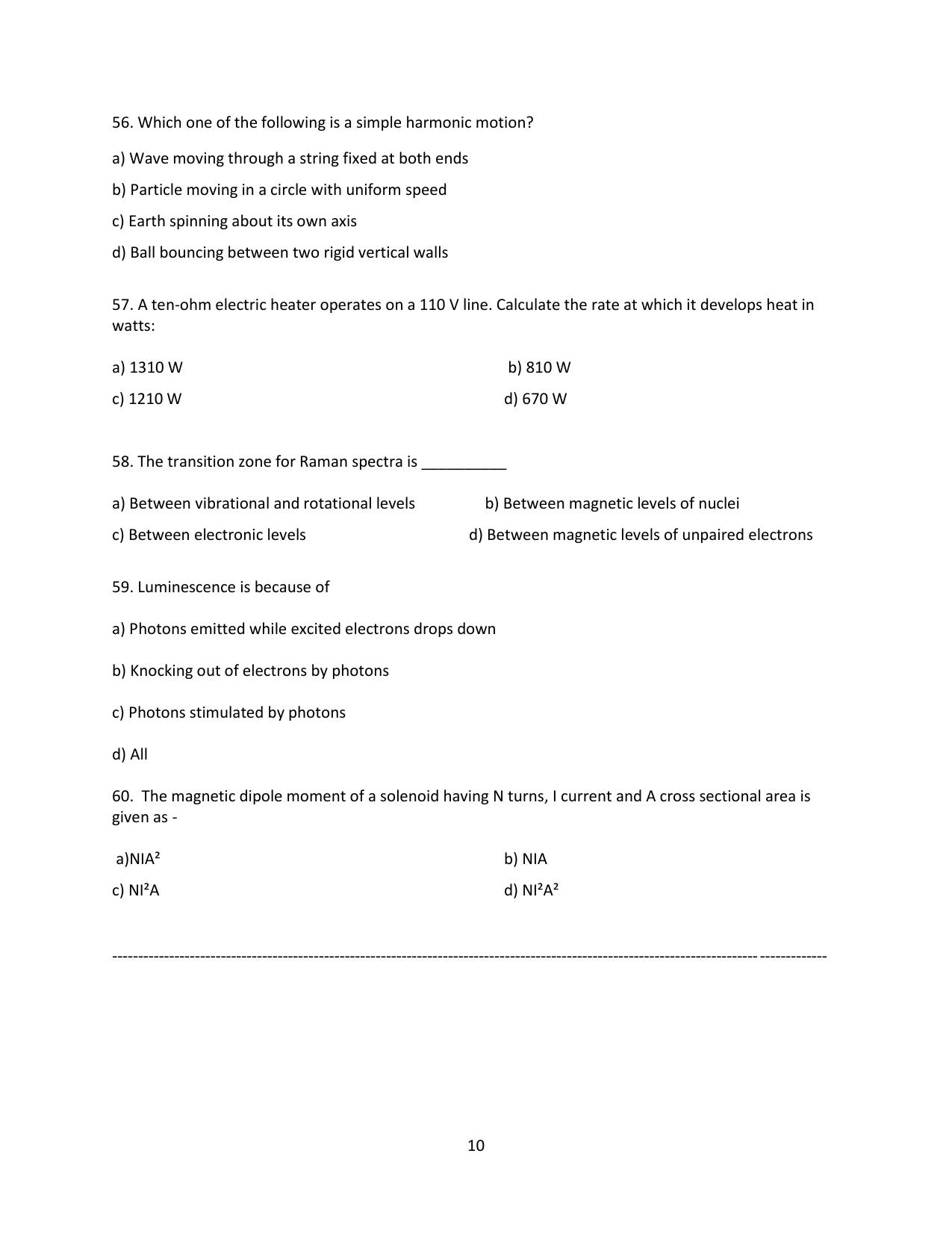 Question Paper of Education Assistant ‘A’ - Page 10