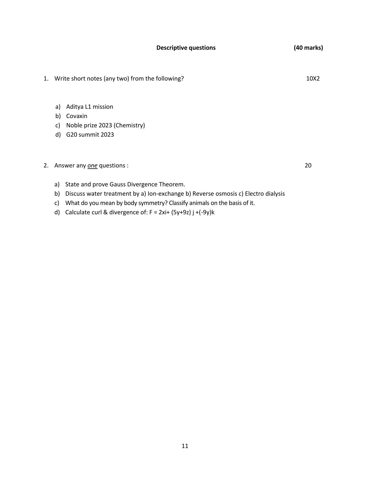 Question Paper of Education Assistant ‘A’ - Page 11