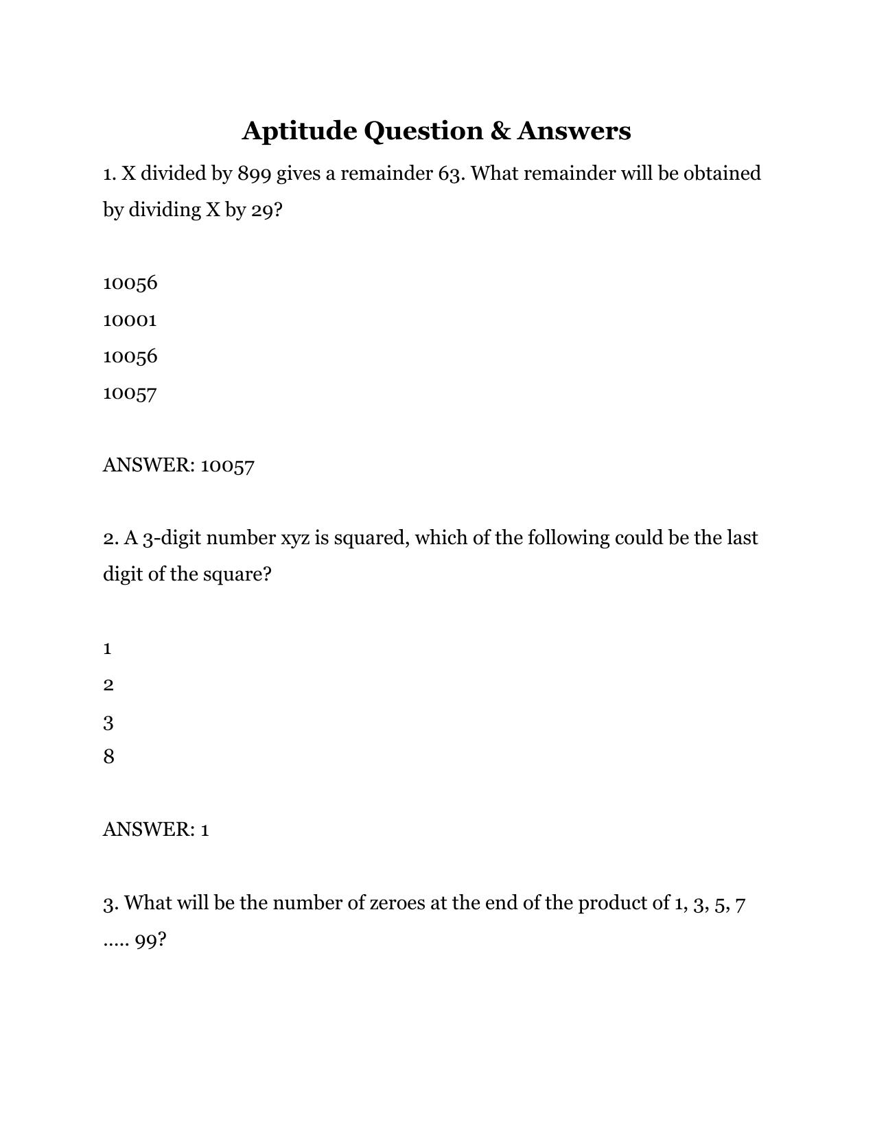 FACT Management Trainee Previous Papers PDF Download: Aptitude - Page 1