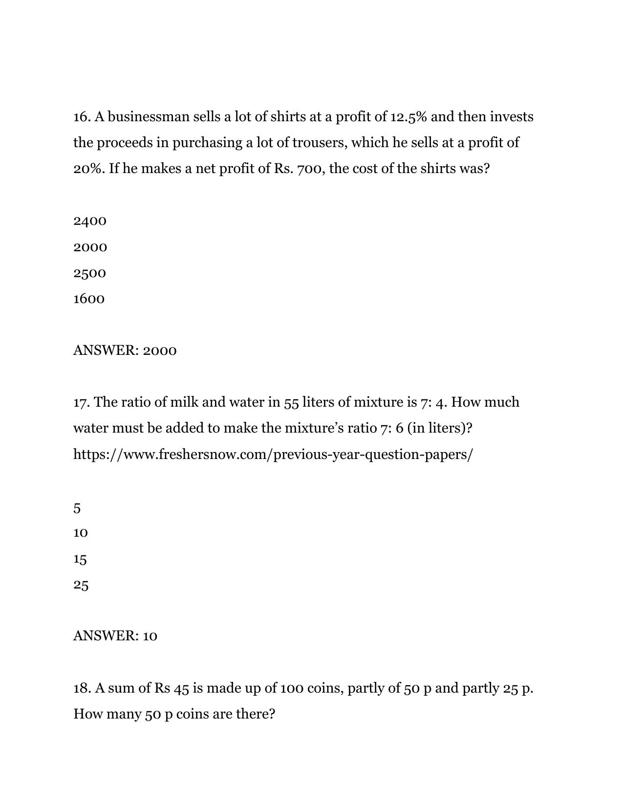 FACT Management Trainee Previous Papers PDF Download: Aptitude - Page 7