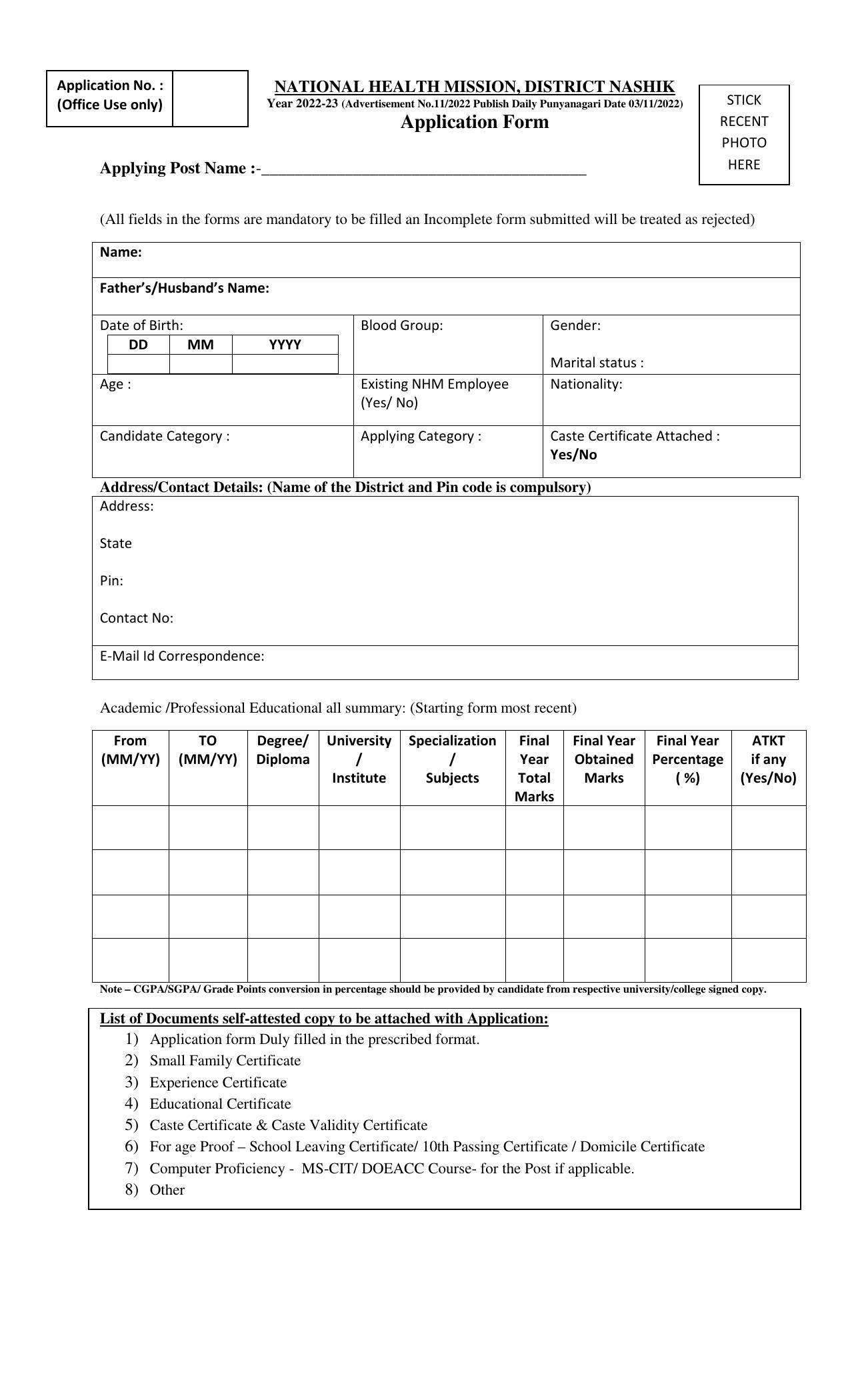 NHM Nashik Invites Application for 227 Blood Bank/OT Technician, More Vacancies Recruitment 2022 - Page 5