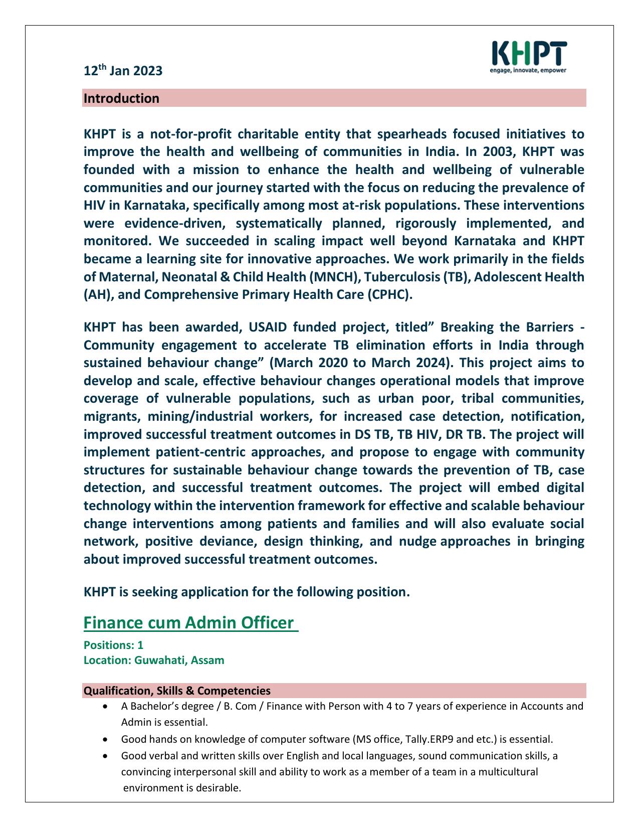 Karnataka Health Promotion Trust (KHPT) Invites Application for Finance and Admin Officer Recruitment 2023 - Page 3