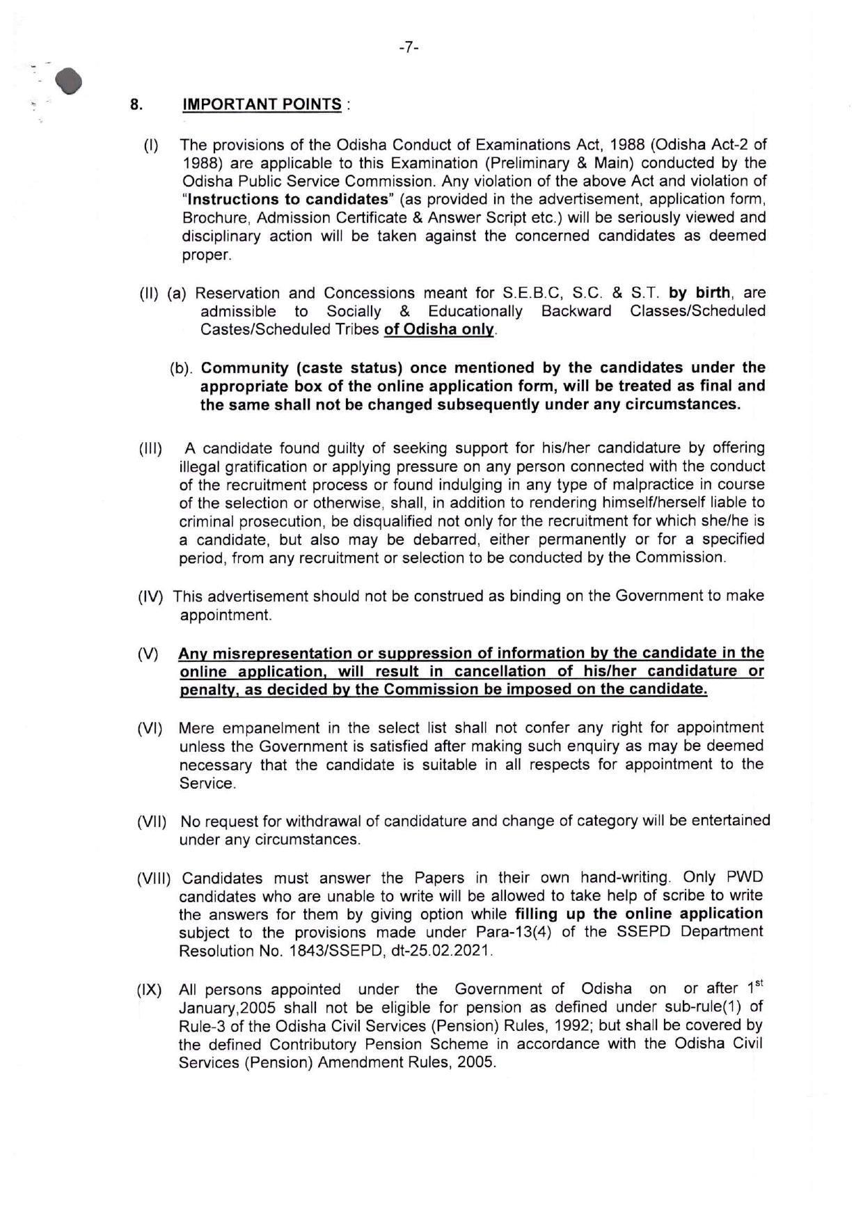 Odisha Public Service Commission Invites Application for 683 Odisha Civil Services Examination 2023 - Page 32