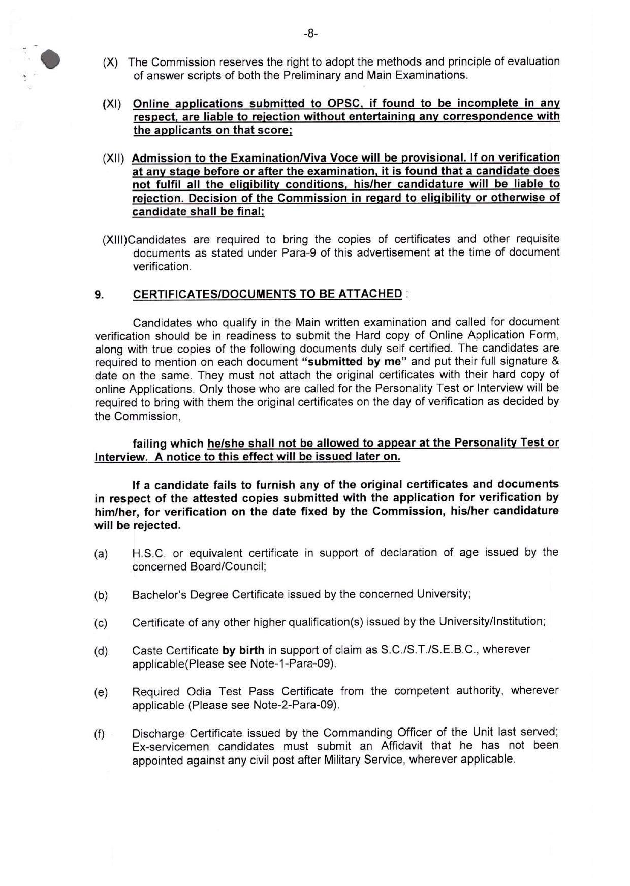 Odisha Public Service Commission Invites Application for 683 Odisha Civil Services Examination 2023 - Page 62