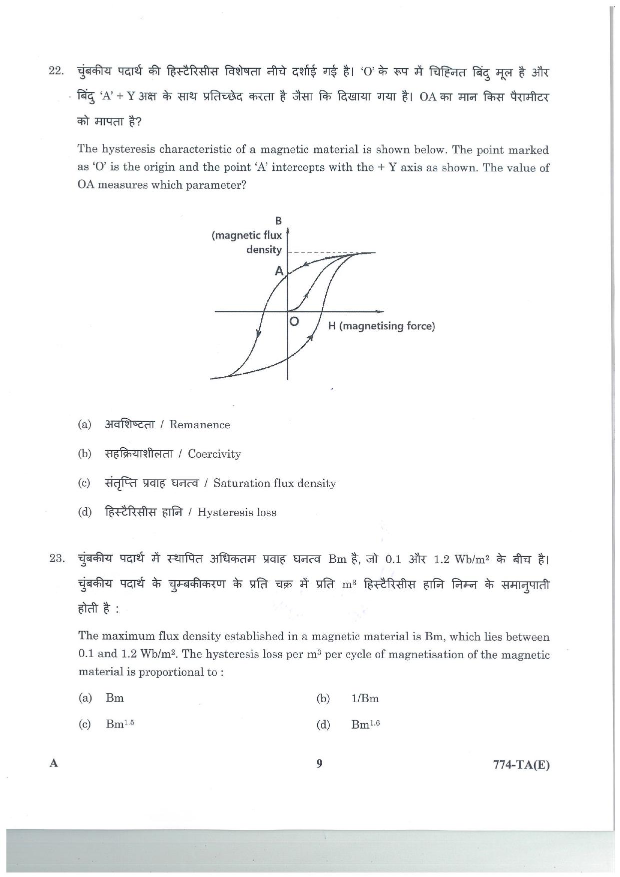 LPSC Technical Assistant (Electrical) 2025 Question Paper - Page 9