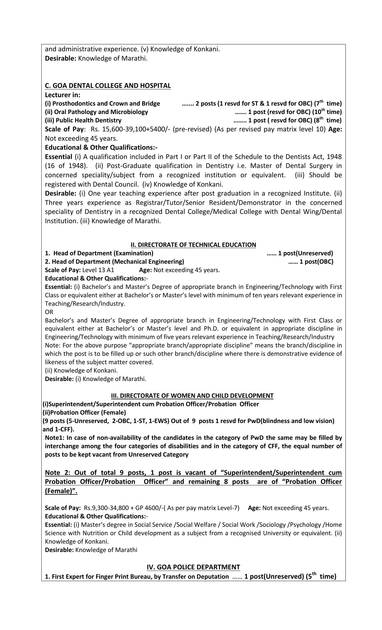 Goa Public Service Commission Invites Application for 89 Associate Professor, Professor, More Vacancies Recruitment 2023 - Page 5