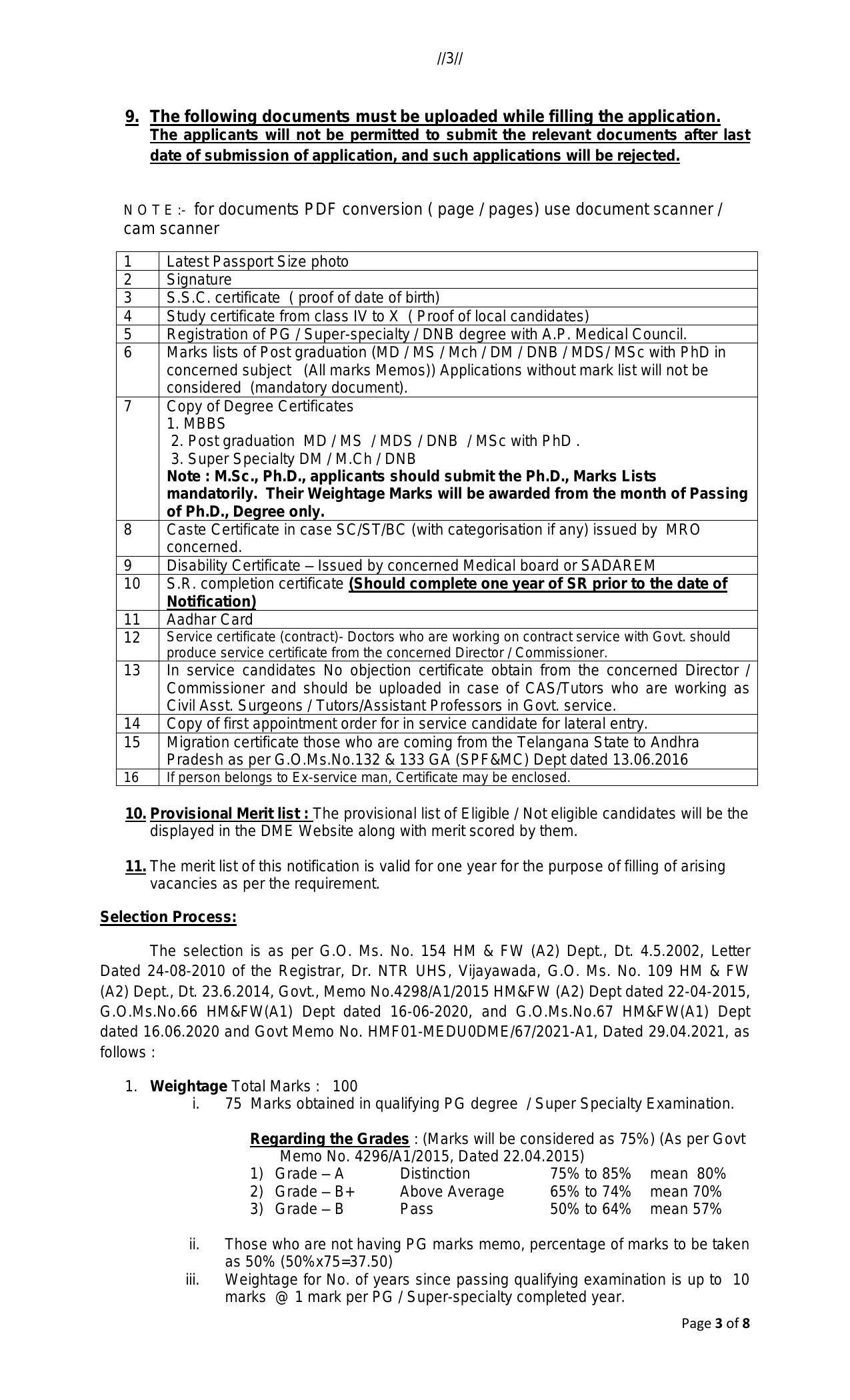 Directorate of Medical Education Andhra Pradesh Invites Application for 622 Assistant Professor Recruitment 2022 - Page 3