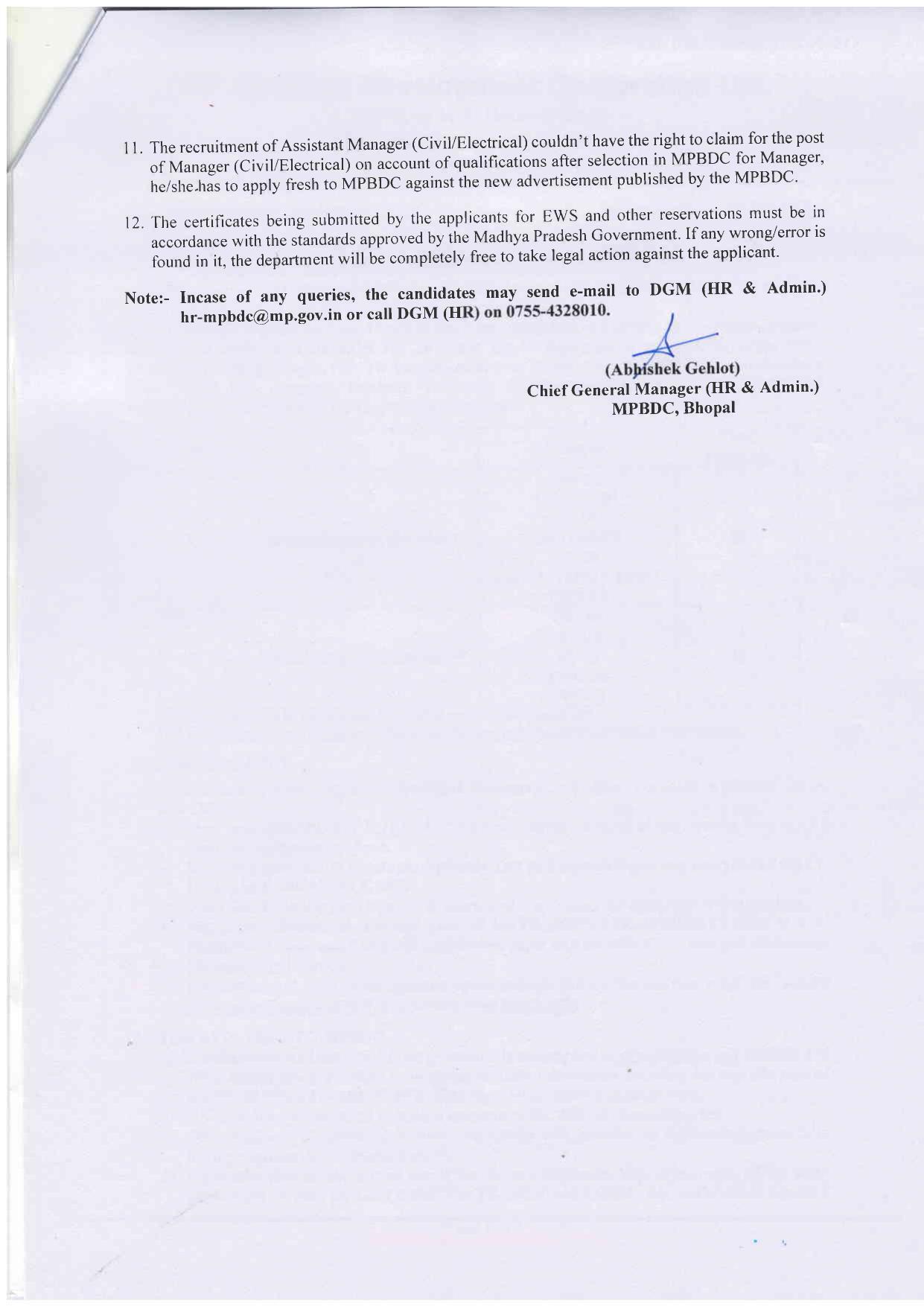 Madhya Pradesh Building Development Corporation (MPBDC) Assistant Manager Recruitment 2024 - Page 4