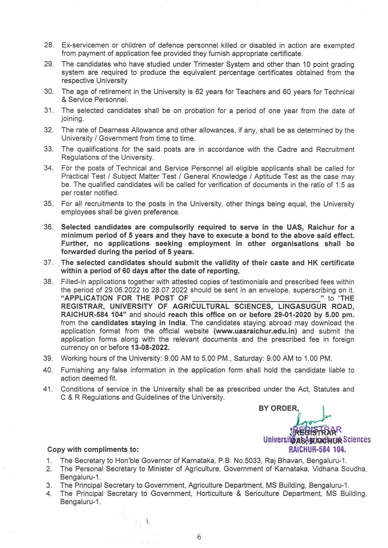 UAS Raichur Invites Application for 7 Assistant and Various Posts Recruitment 2022 - Page 8