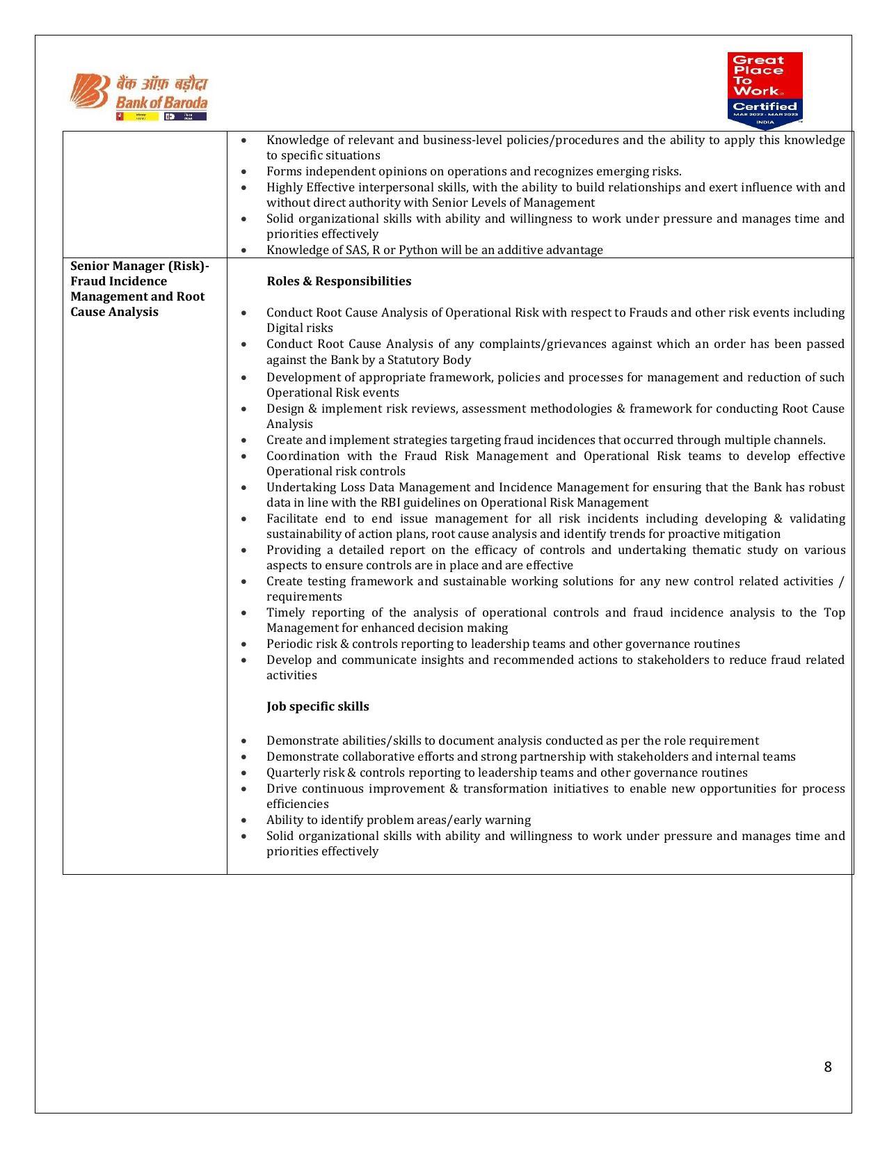 Bank of Baroda (BOB) Invites Application for 15 Senior Manager Recruitment 2023 - Page 16