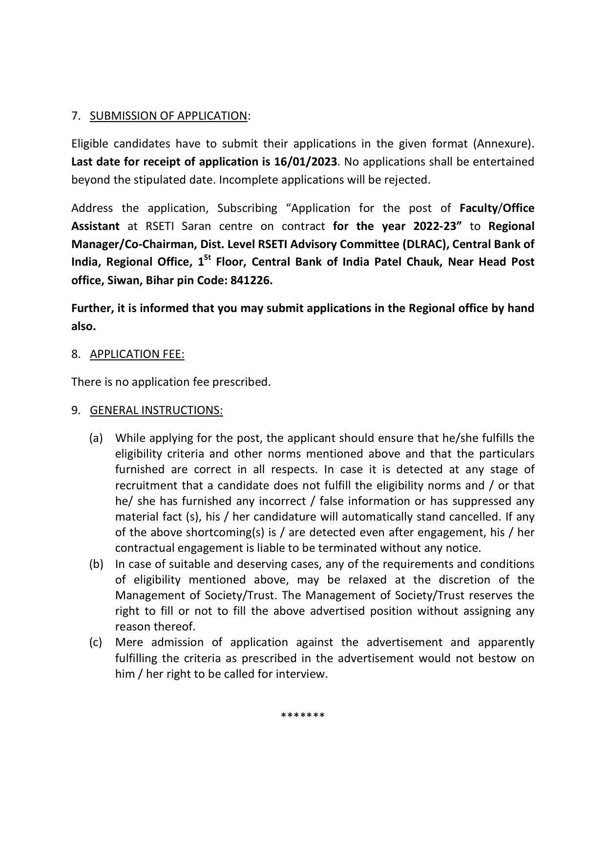 Central Bank of India Siwan Invites Application for Faculty, Office Assistant Recruitment 2023 - Page 10