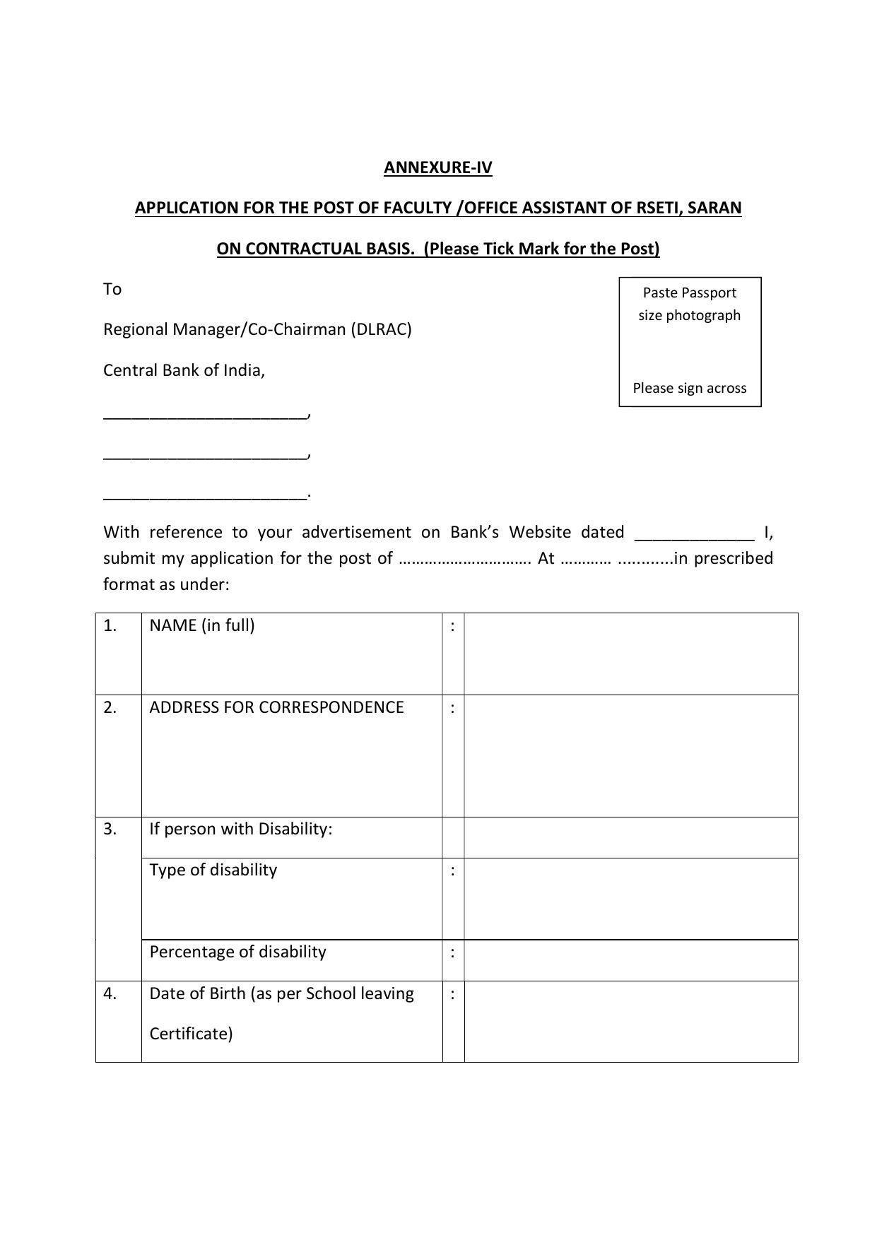 Central Bank of India Siwan Invites Application for Faculty, Office Assistant Recruitment 2023 - Page 6