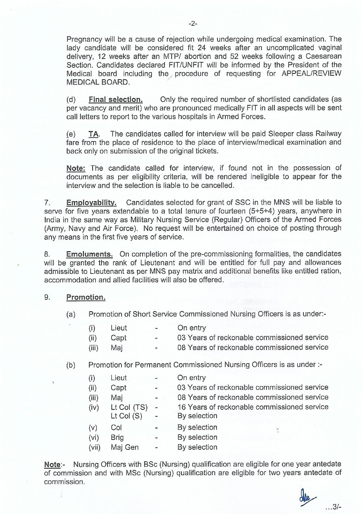 Indian Army Military Nursing Service (MNS)-Staff Nurse Recruitment 2023 - Page 1