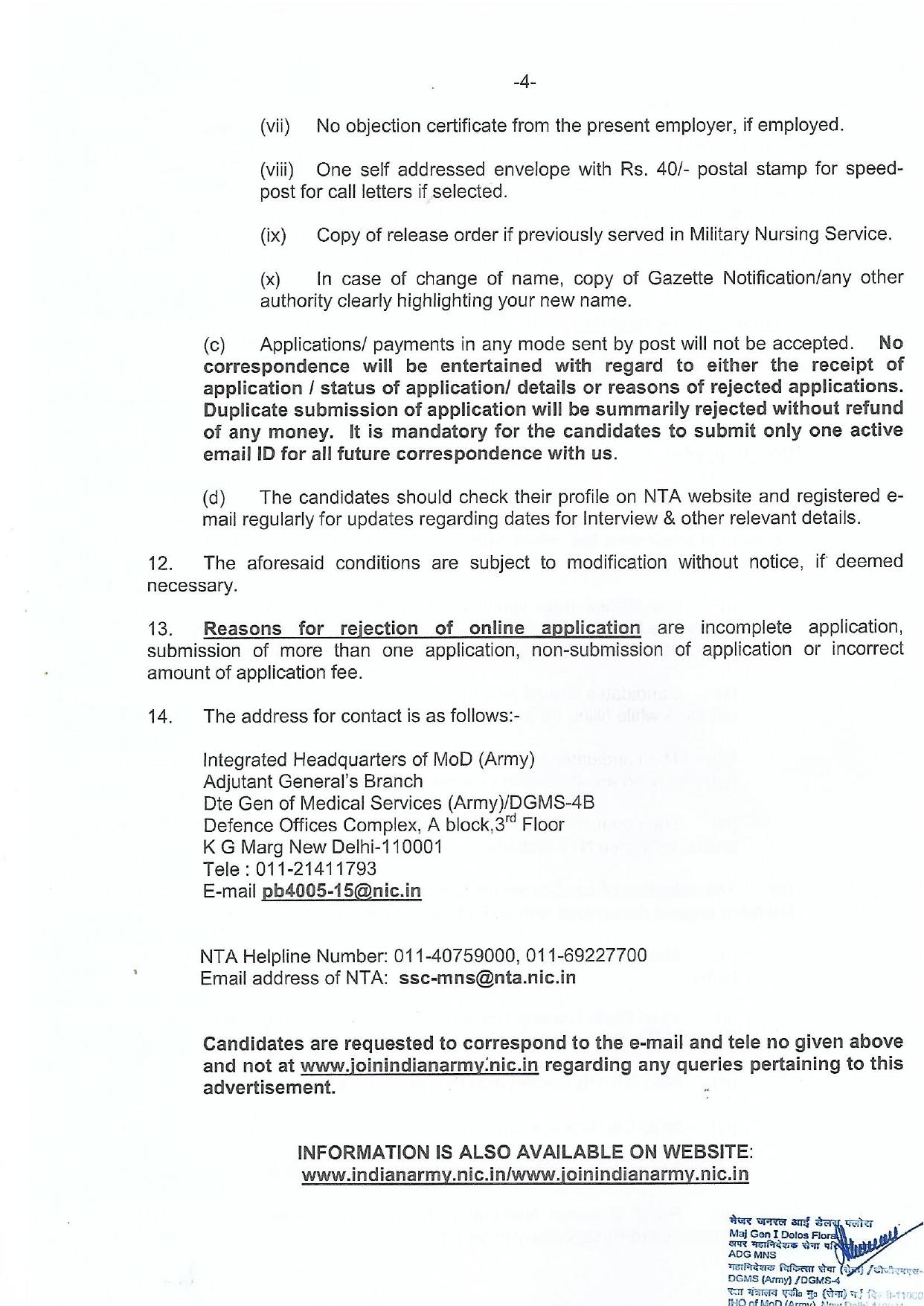 Indian Army Military Nursing Service (MNS)-Staff Nurse Recruitment 2023 - Page 4