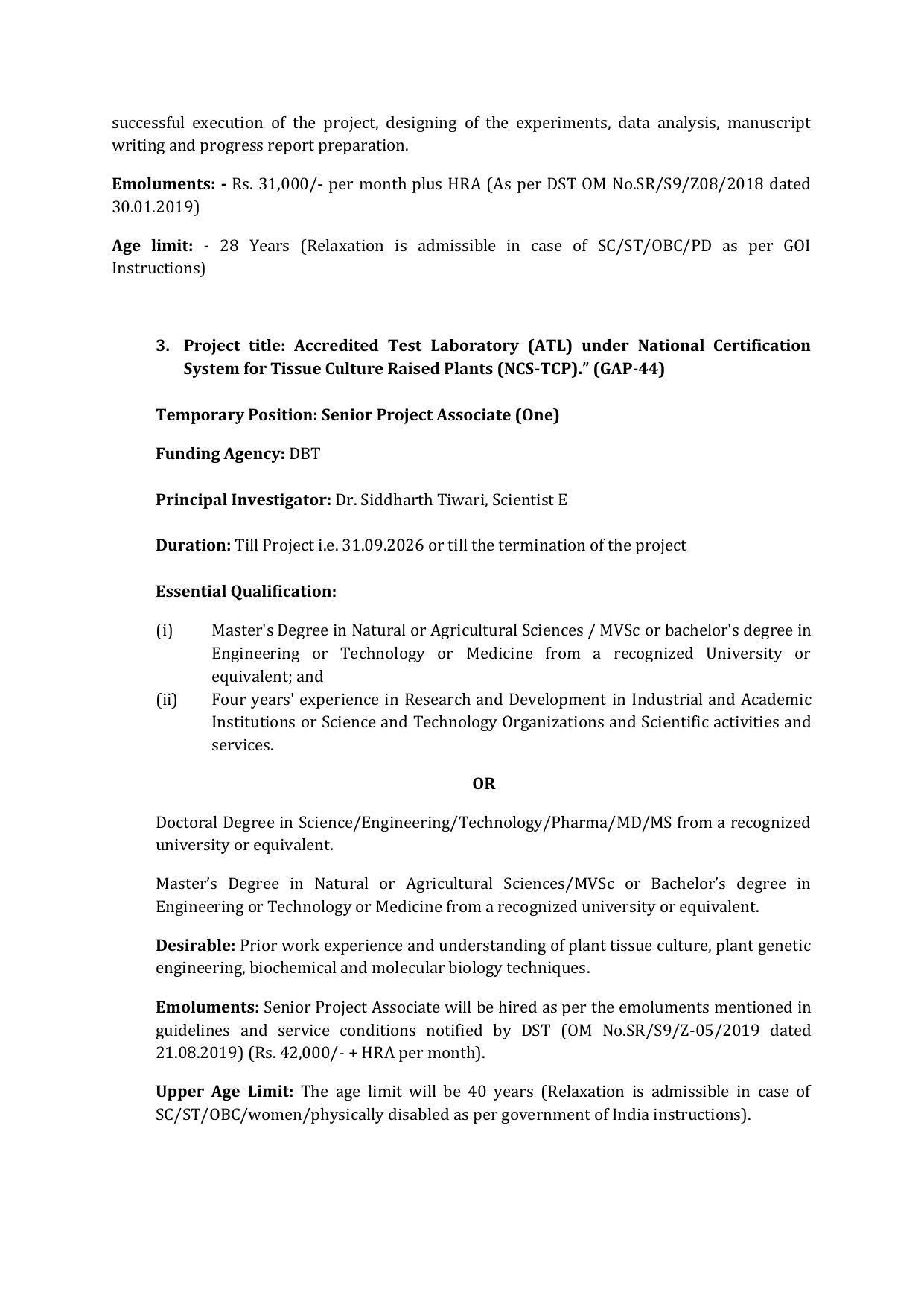 NABI Invites Application for Senior Project Associate, Senior Research Fellow, More Vacancies Recruitment 2022 - Page 2