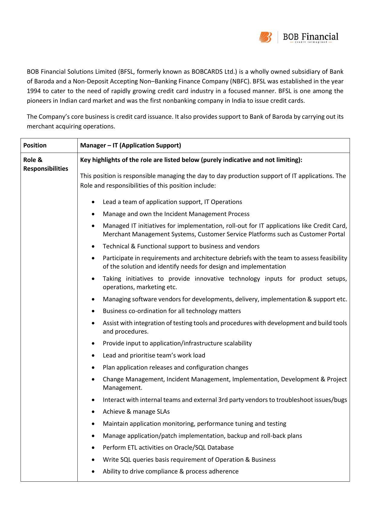 BOB Financial Solutions Invites Application for Manager Recruitment 2022 - Page 3