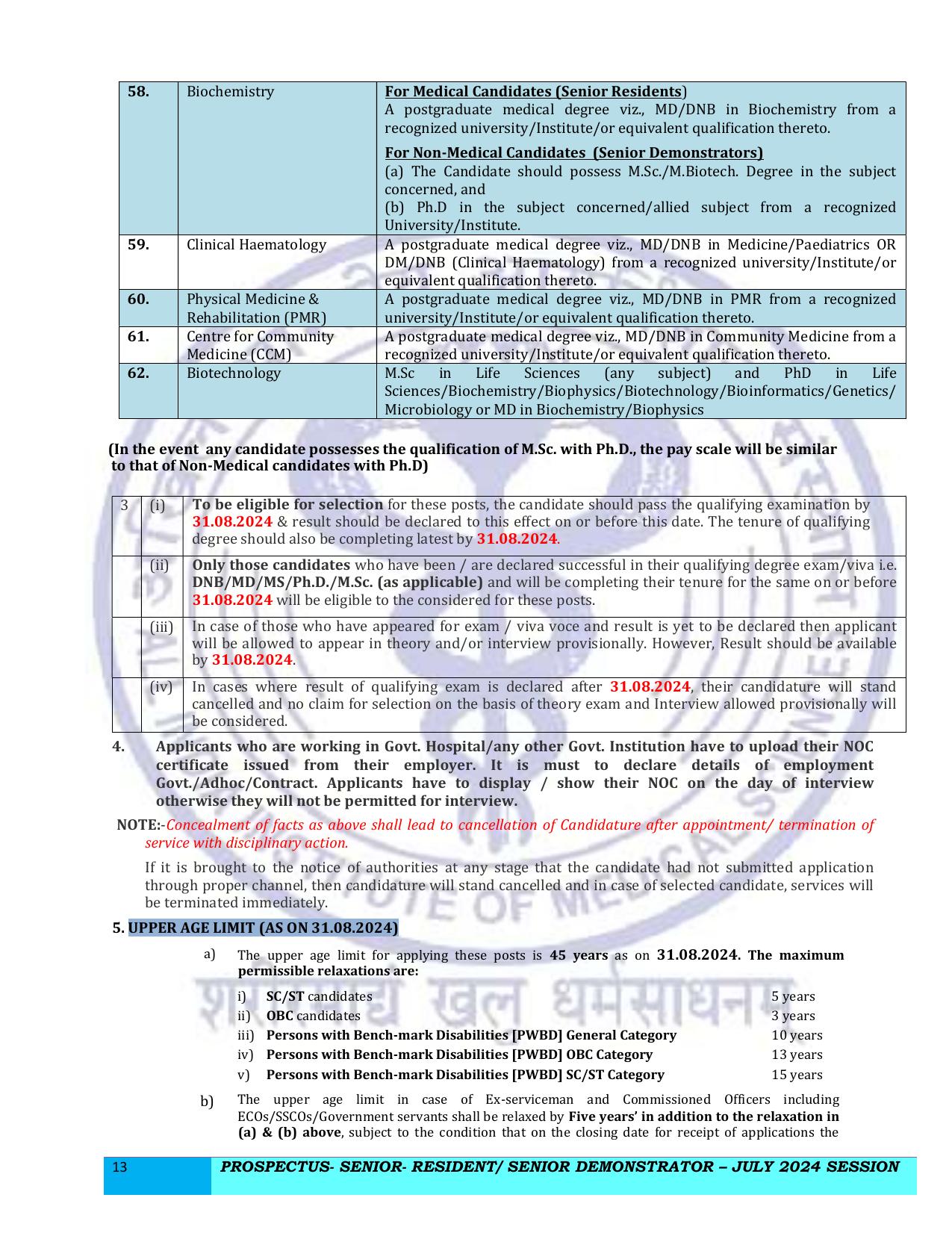 AIIMS 517 Senior Resident/ Senior Demonstrator Recruitment 2024 - Page 13