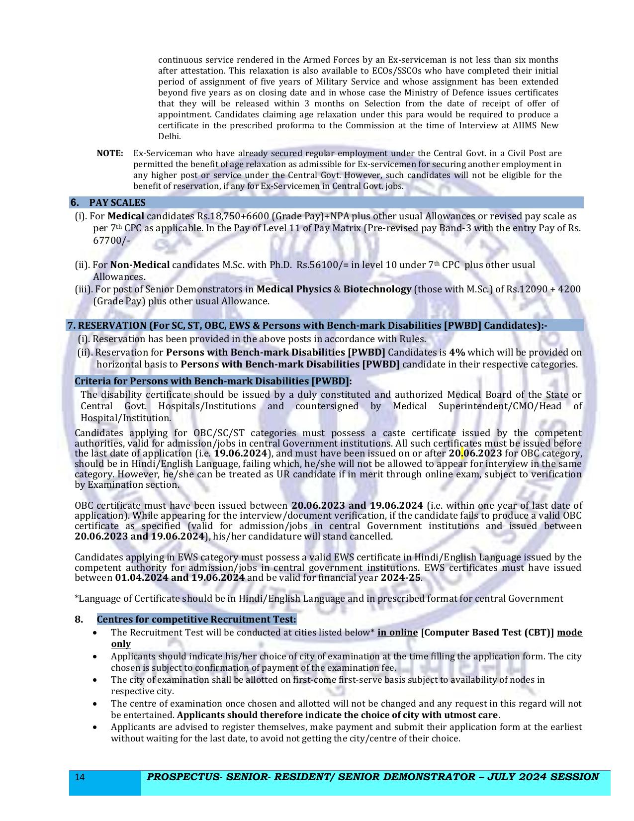AIIMS 517 Senior Resident/ Senior Demonstrator Recruitment 2024 - Page 14