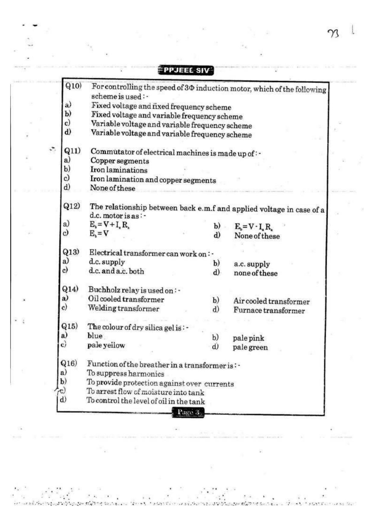 MAHADISCOM Vidyut Sahayak Previous Papers For Test of Professional Knowledge Electrical - Page 2