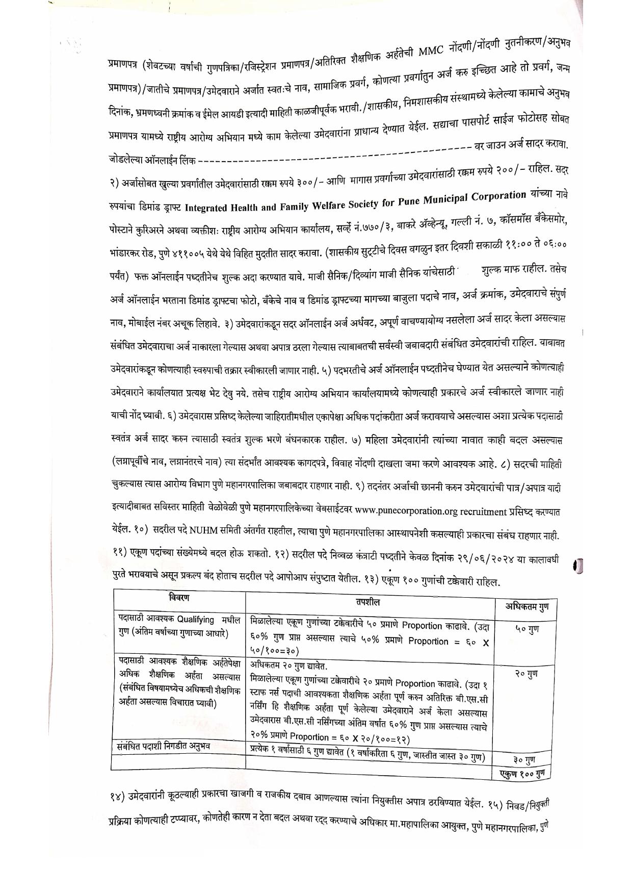 NHM Pune Medical Officer, Staff Nurse, Multi-Purpose Arogya Sevak Recruitment 2024 - Page 5