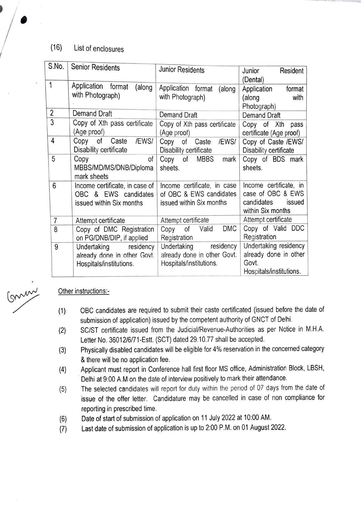 Lal Bahadur Shastri Hospital Invites Application for 108 Senior Resident, Junior Resident Recruitment 2022 - Page 11