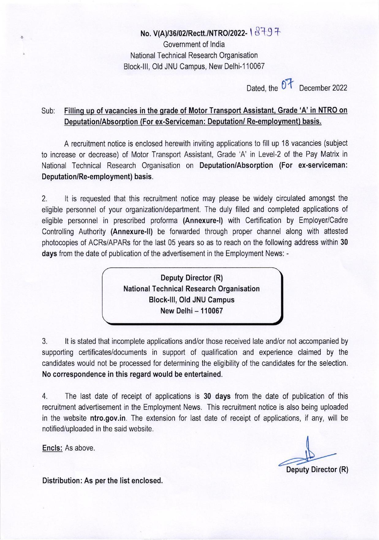 NTRO Invites Application for 18 Motor Transport Assistant Recruitment 2022 - Page 4