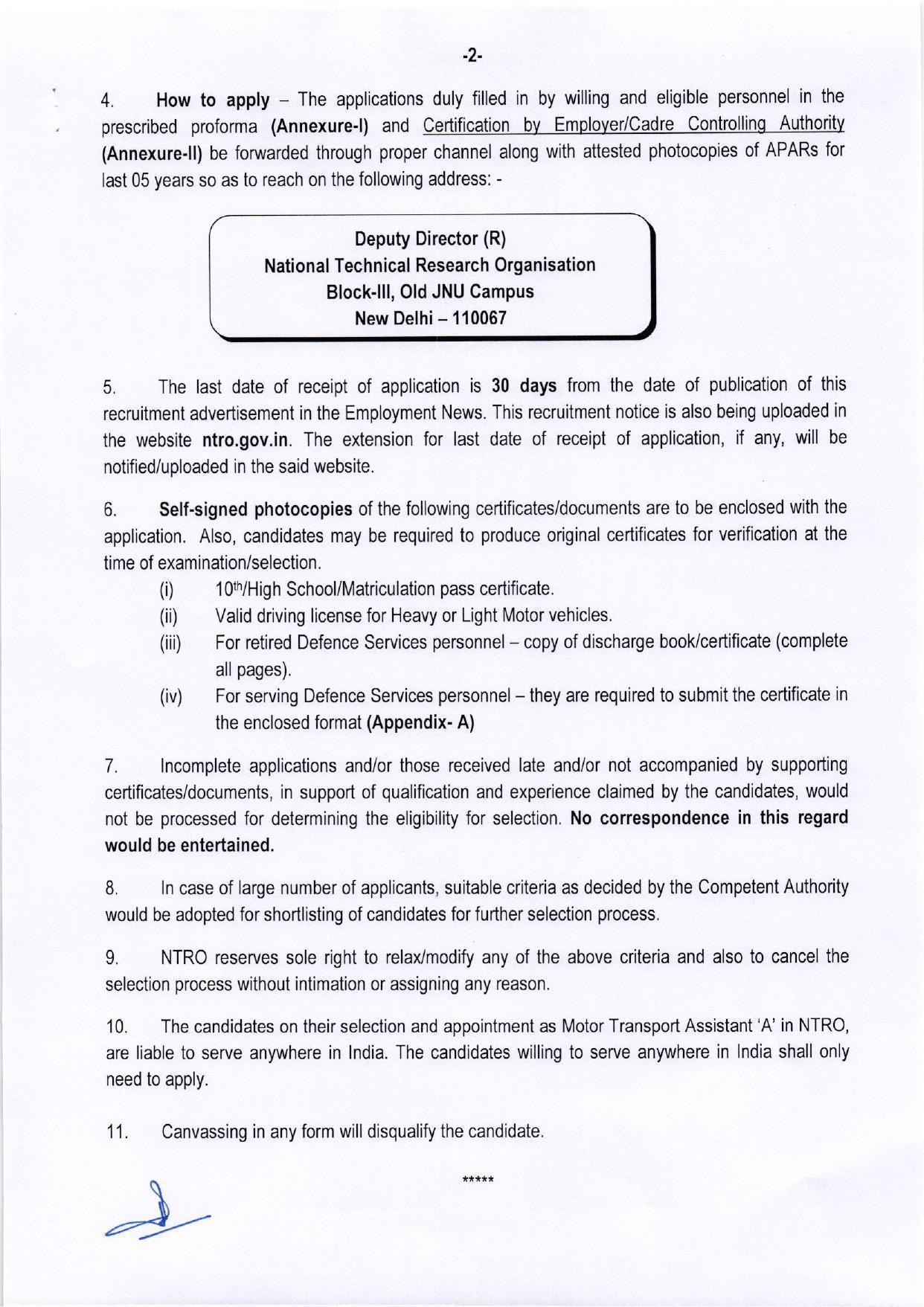 NTRO Invites Application for 18 Motor Transport Assistant Recruitment 2022 - Page 3