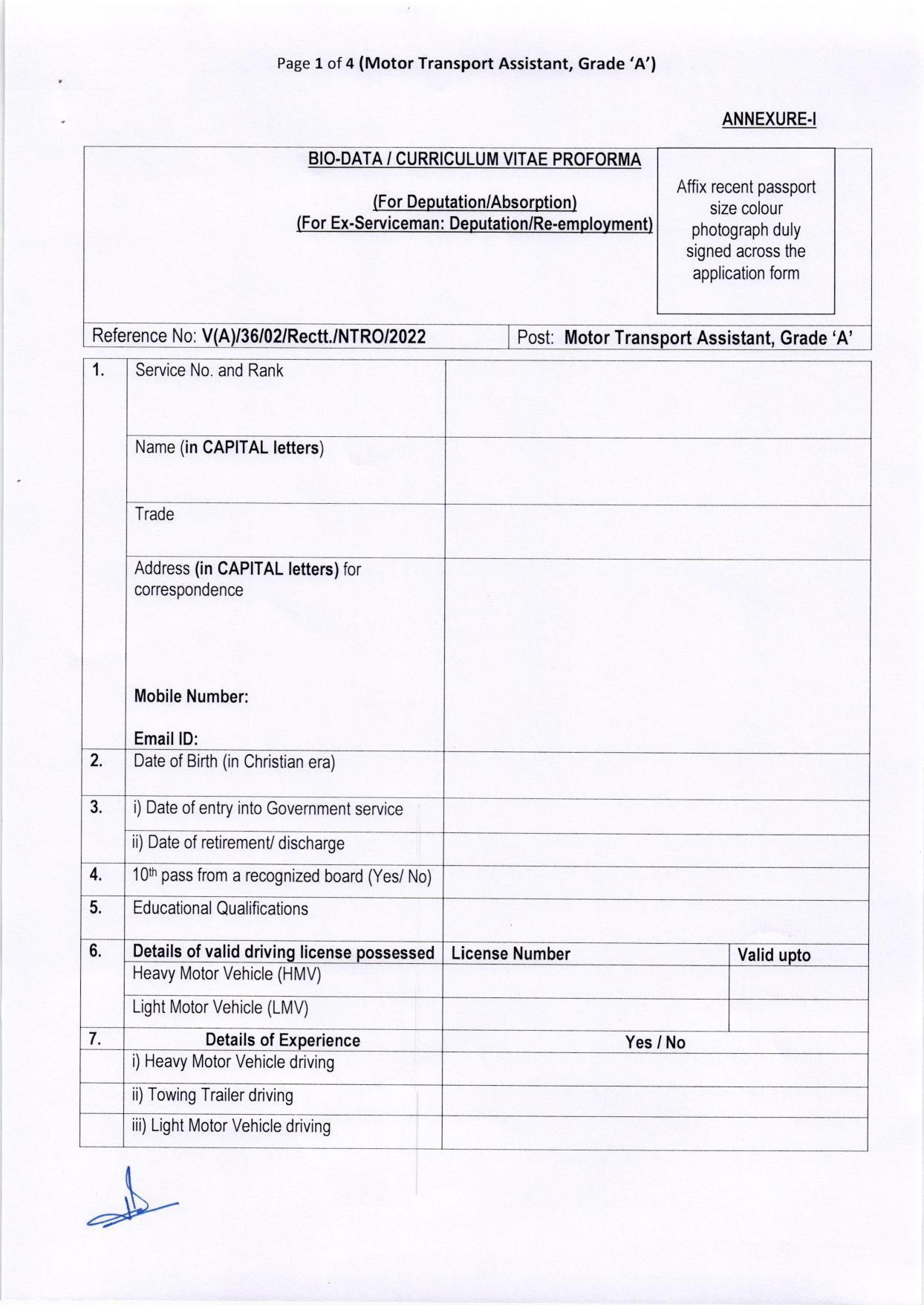 NTRO Invites Application for 18 Motor Transport Assistant Recruitment 2022 - Page 5