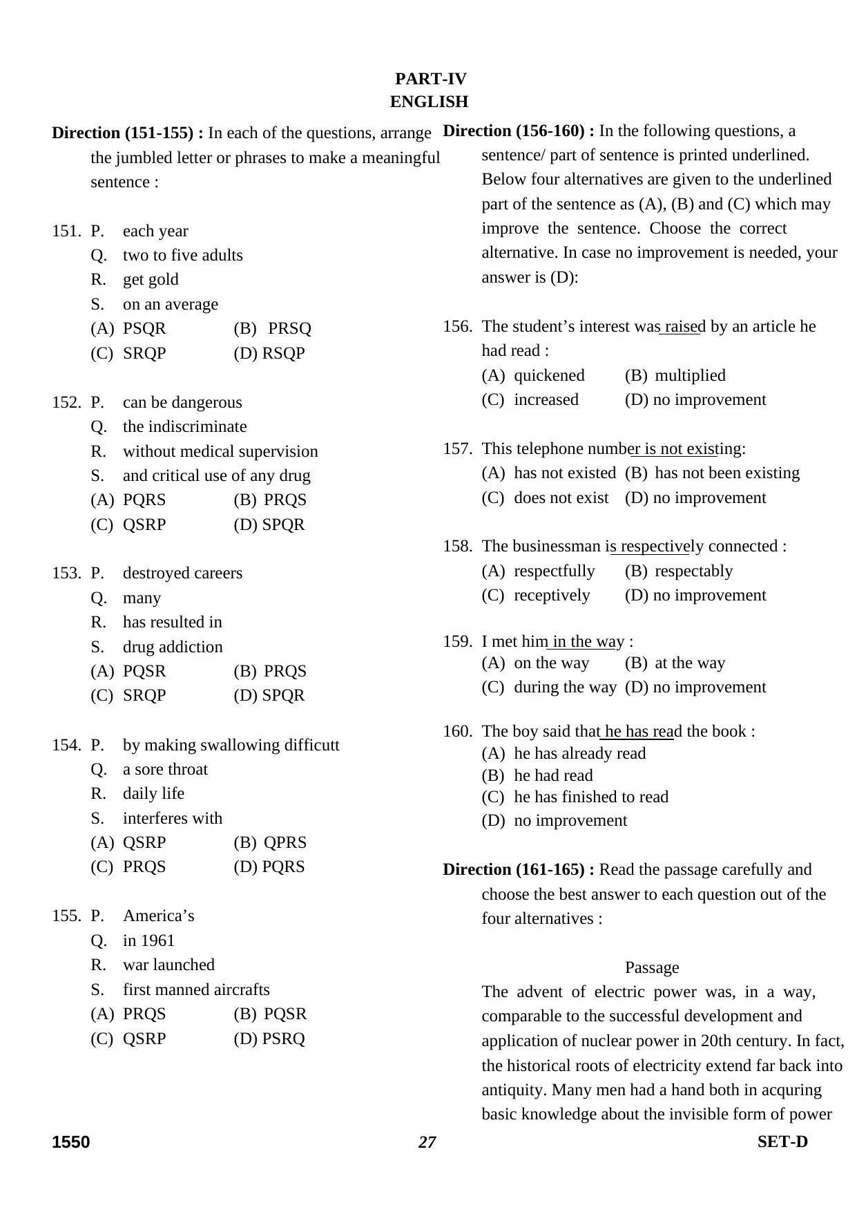 Delhi High Court Junior Judicial Assistant General Intelligence Previous Question Paper - Page 7