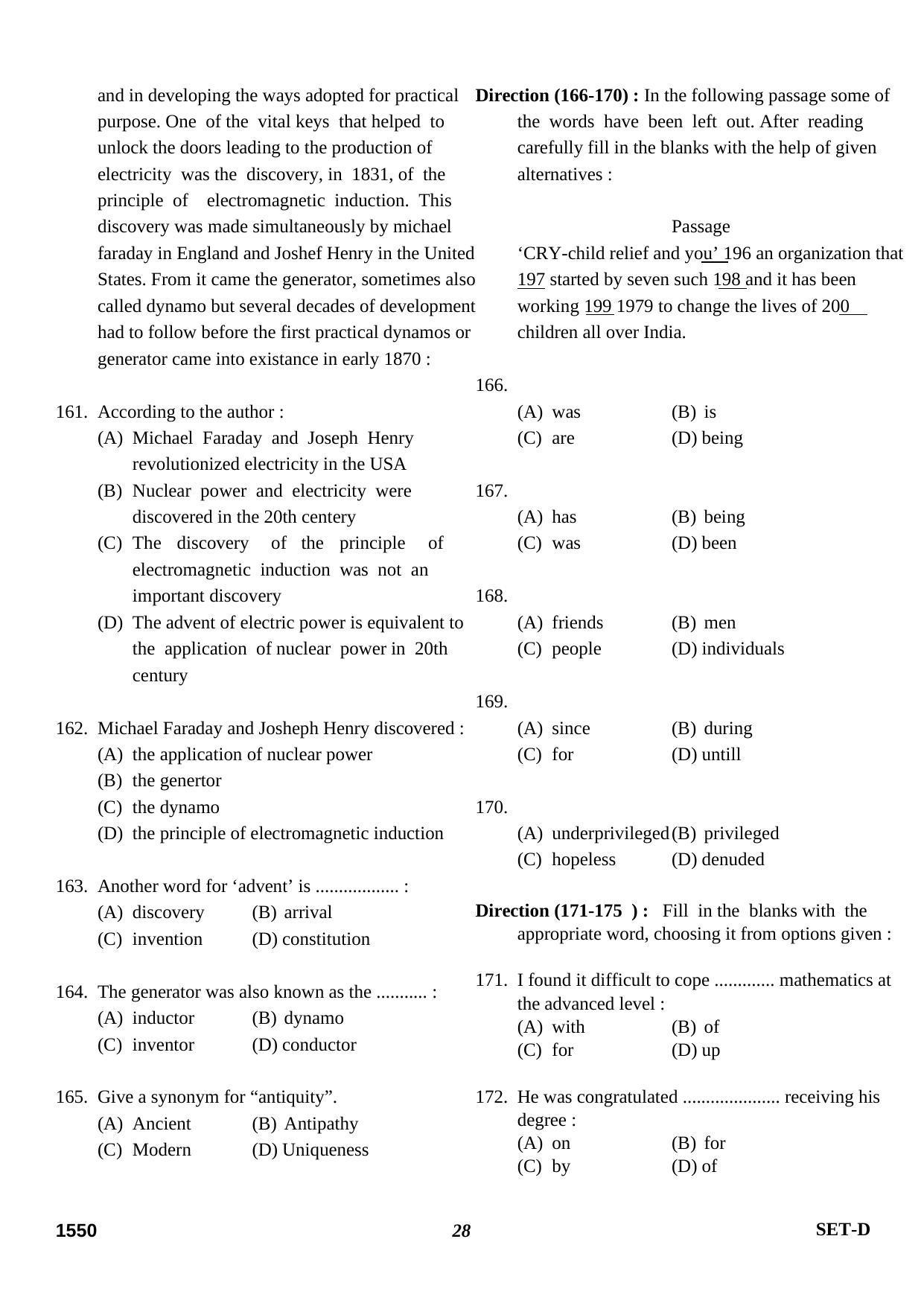 Delhi High Court Junior Judicial Assistant General Intelligence Previous Question Paper - Page 29