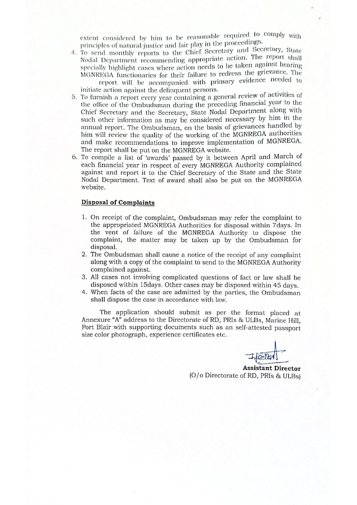 Andaman & Nicobar Administration Invites Application for ombudsman Recruitment 2022 - Page 1