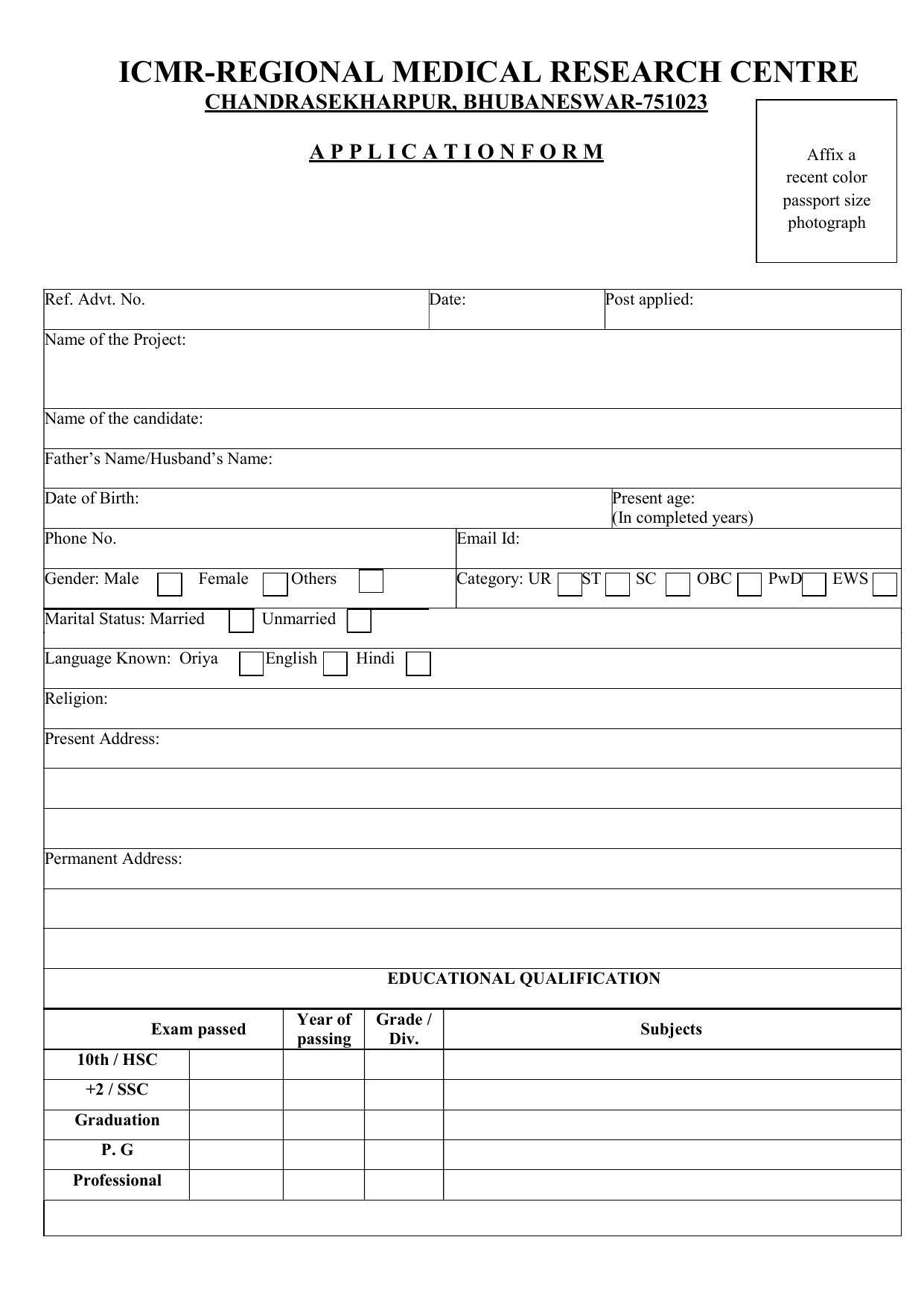 RMRC Bhubaneswar Invites Application for Project Manager, Project Assistant Recruitment 2022 - Page 5