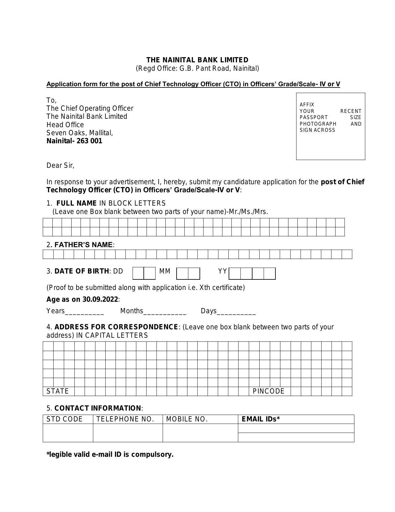 Nainital Bank Invites Application for Chief Technology Officer Recruitment 2022 - Page 5