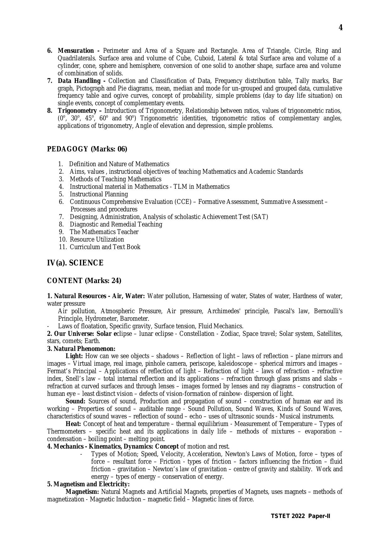 TS TET Syllabus for Paper 2 (Hindi) - Page 4